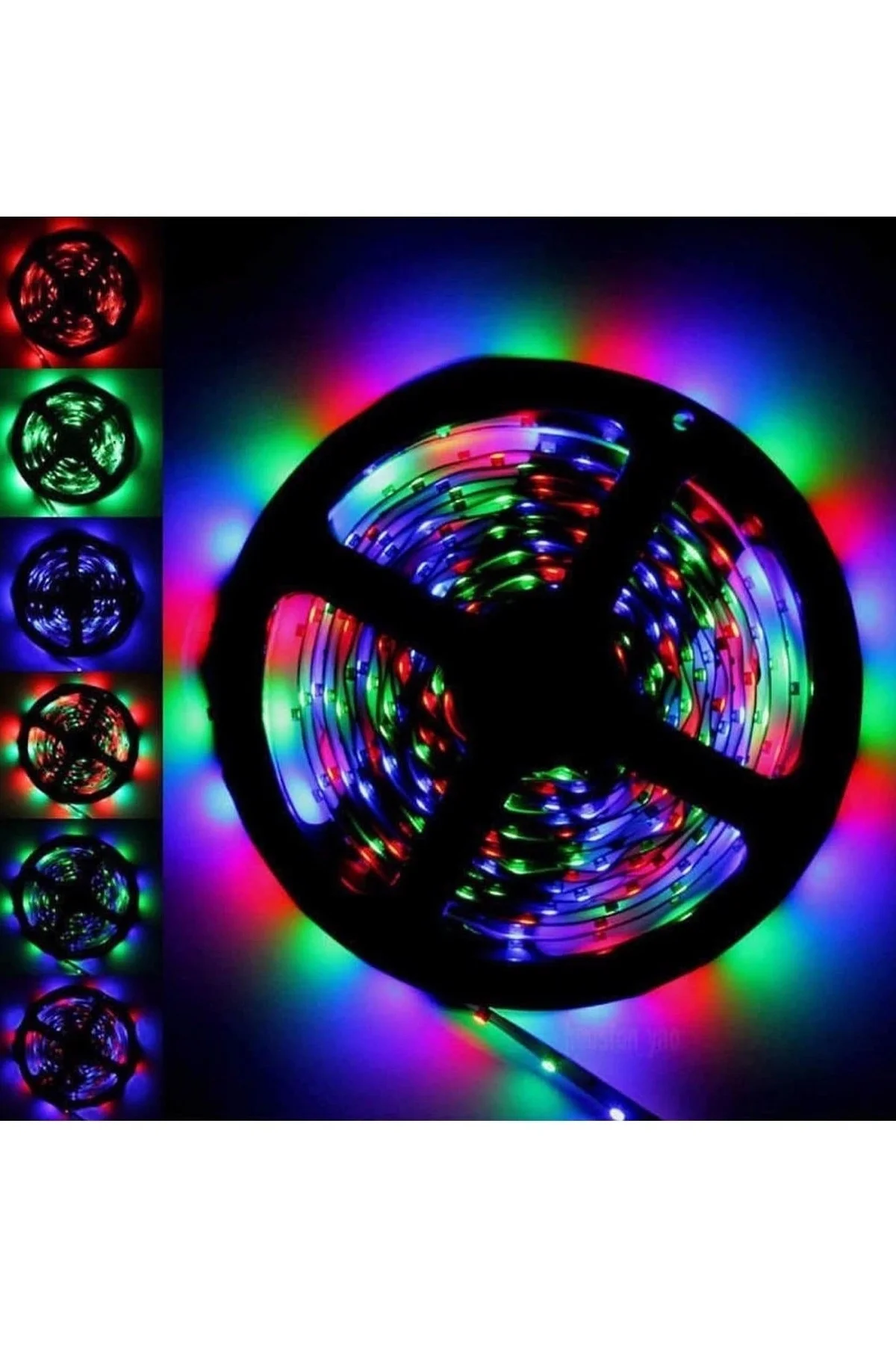 Rgb Şerit Led 15 Metre Yapışkanlı Iç Mekan Rulo Işıklı Şerit Led Trafosuz-kumanda Hariç