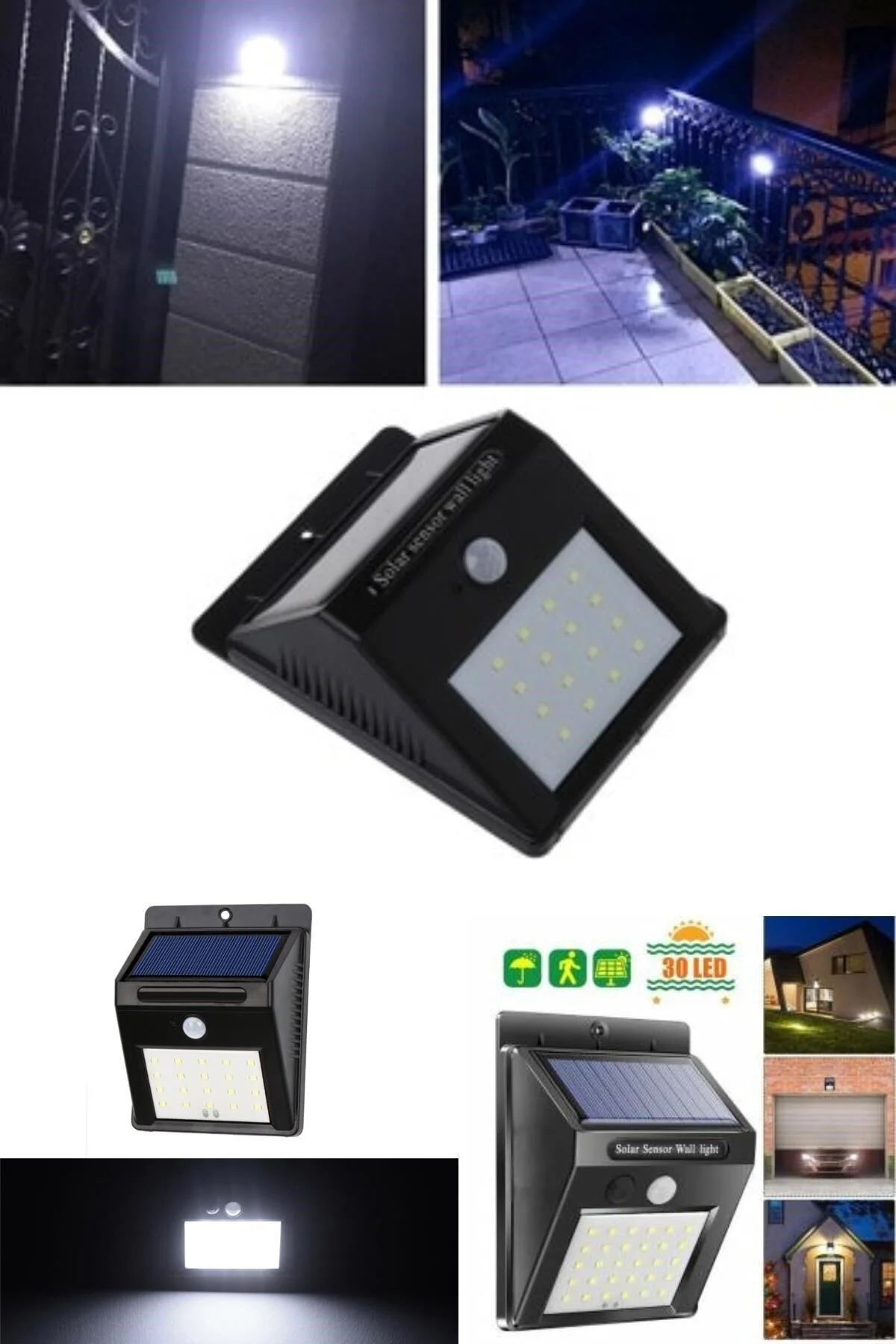Sensörlü Solar Duvar Lambası 20 Ledli - HomeCare Görsel 2
