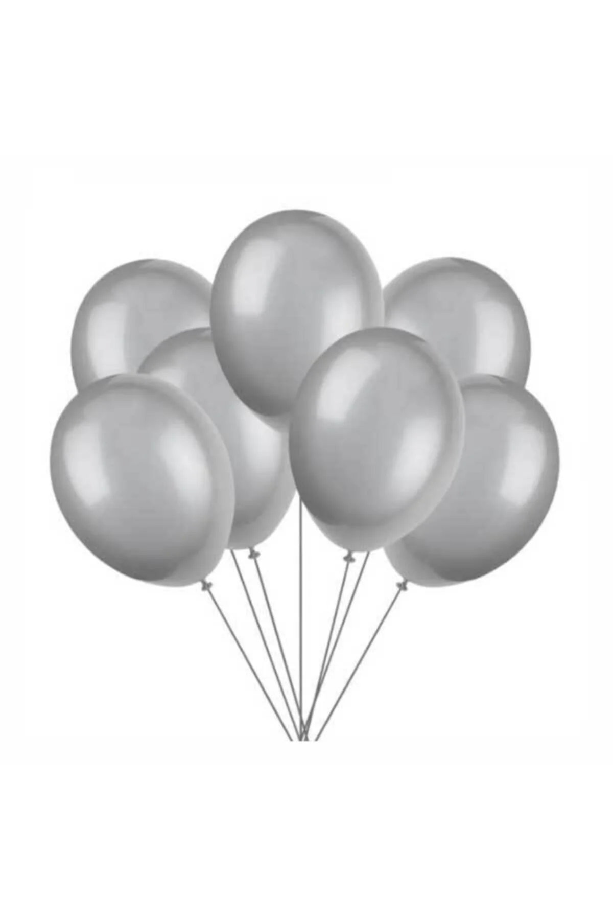 Gümüş Metalik Balon 20 Adet