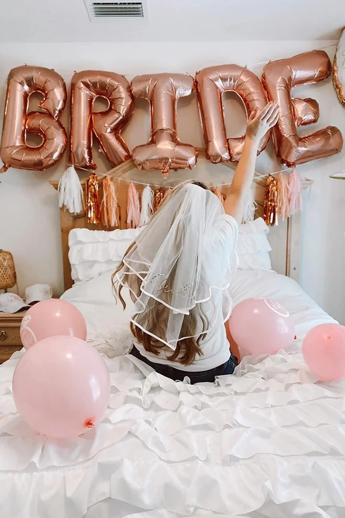 Rose Gold Bride Balon Seti Dev Folyo Balon Seti Bekarlığa Veda Bride To Be Partisi Balonları 100cm - PEKSHOP Görsel 6