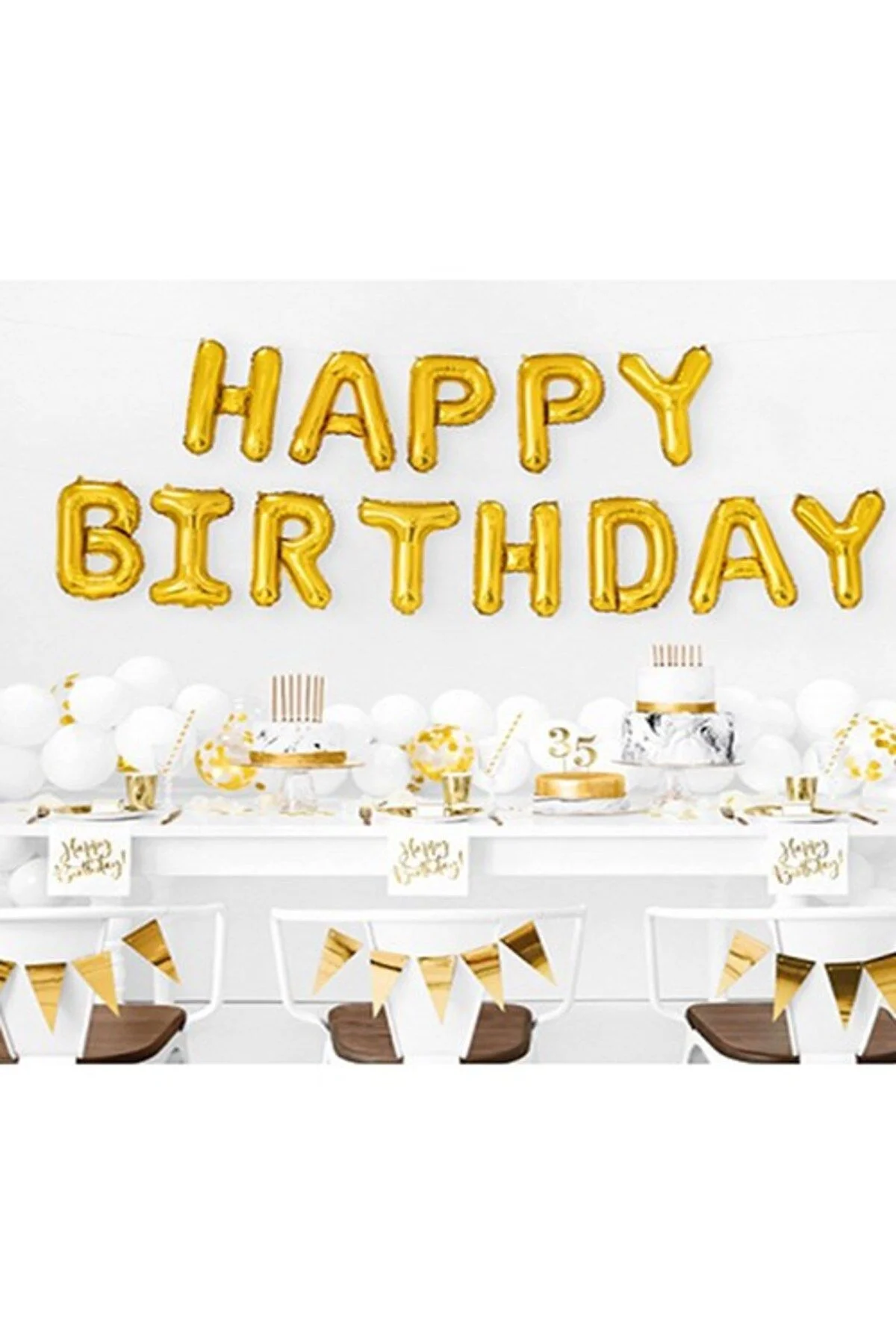 G Harf Folyo Gold Renk Balon Küçük 35 Cm - Partioutlet Görsel 2