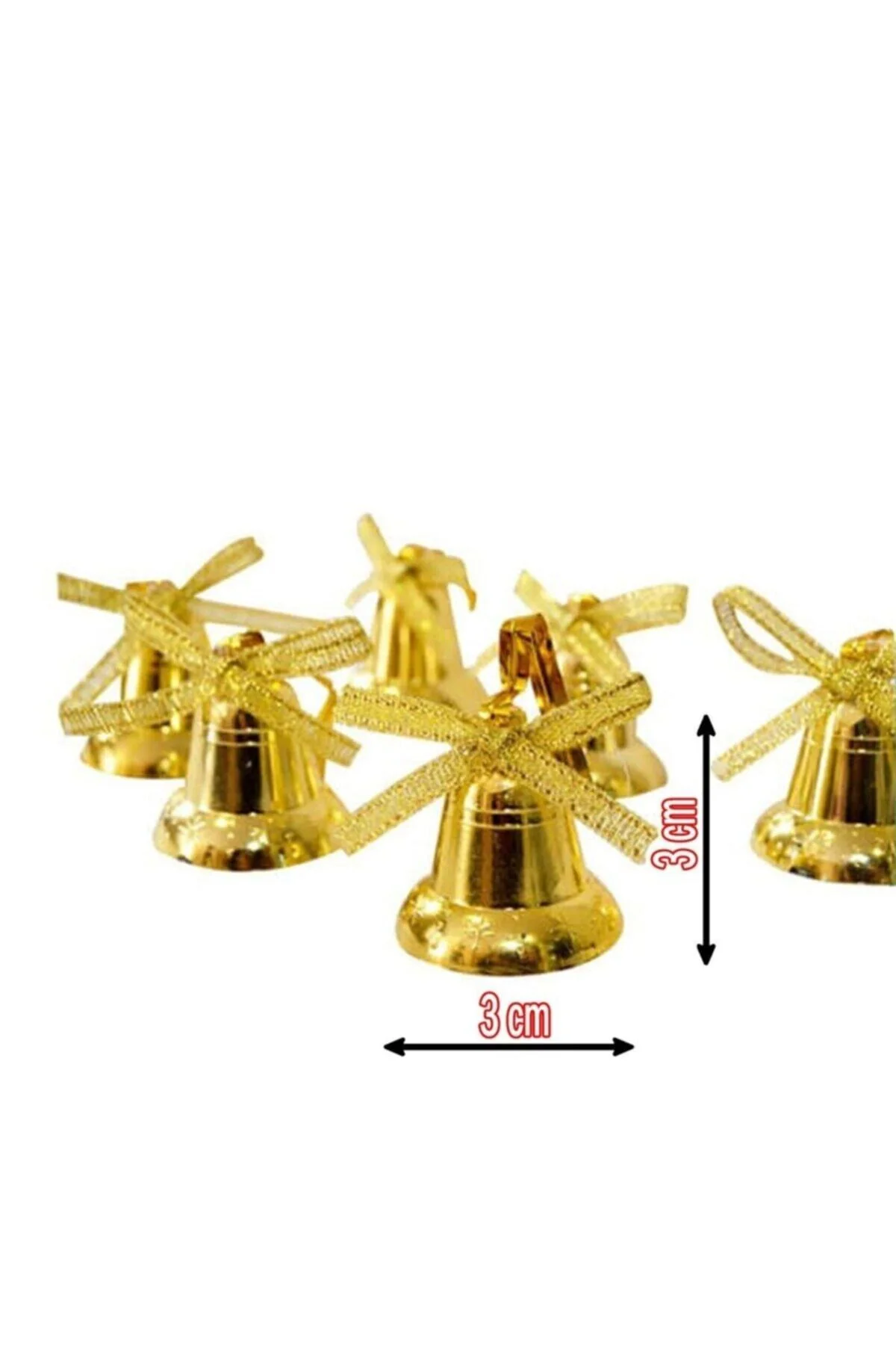 6 Adet Gold (altın) Çalmayan Çan Yılbaşı Ağacı Süsü - pazariz Görsel 2