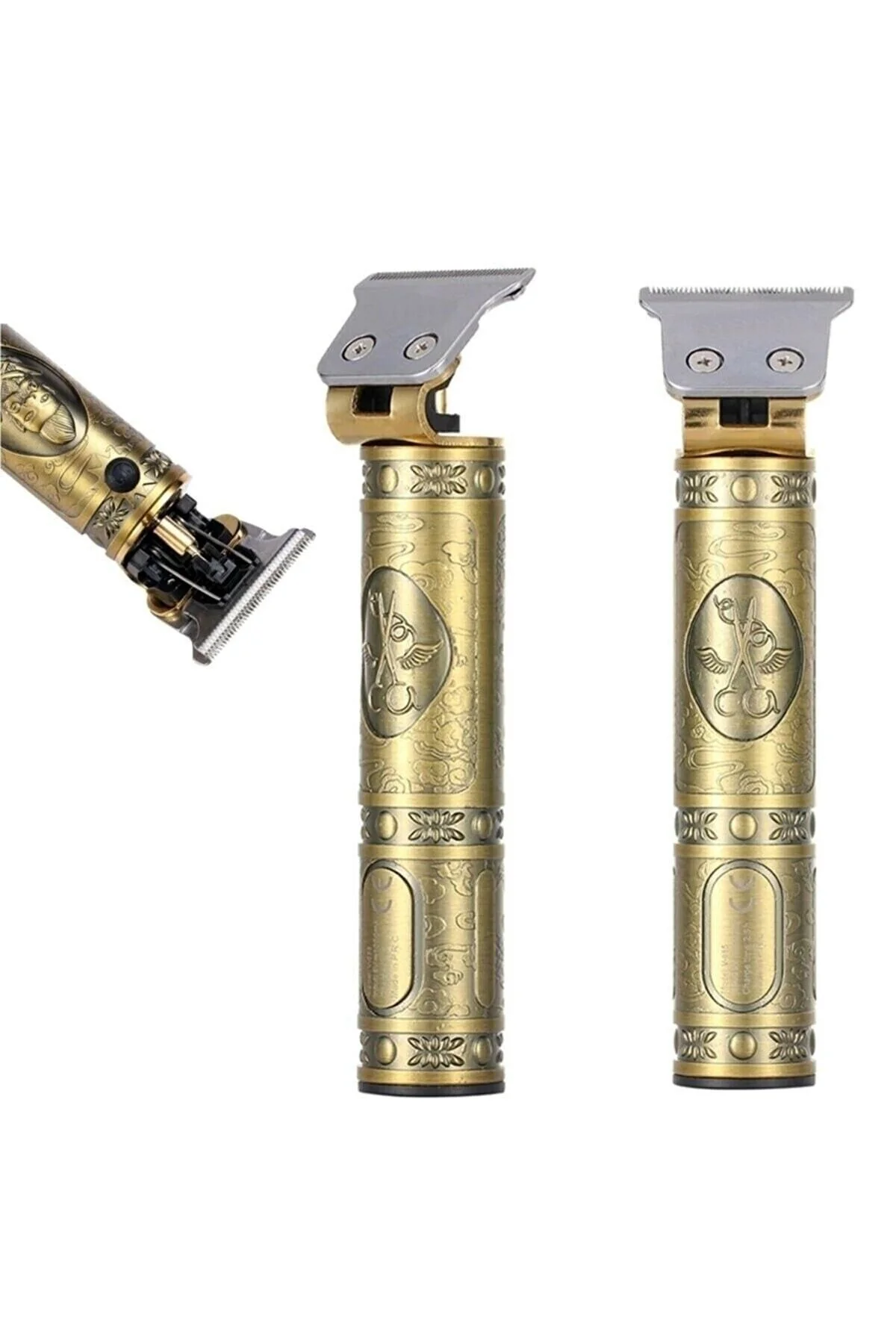 Profesyonel T-bıçak Ense Sakal Çizim Tıraş Makinesi Digital Göstergeli Metal Usb Type-c Pasl - pazariz Görsel 4
