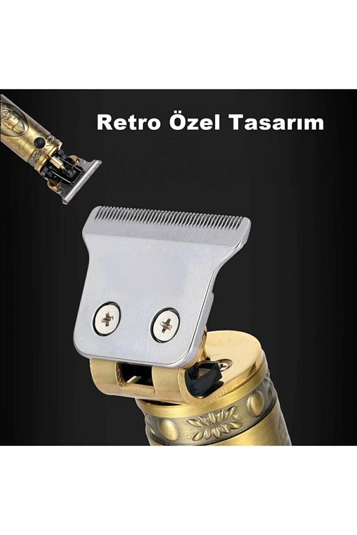 Profesyonel T-bıçak Ense Sakal Çizim Tıraş Makinesi Digital Göstergeli Metal Usb Type-c Pasl - pazariz Görsel 5