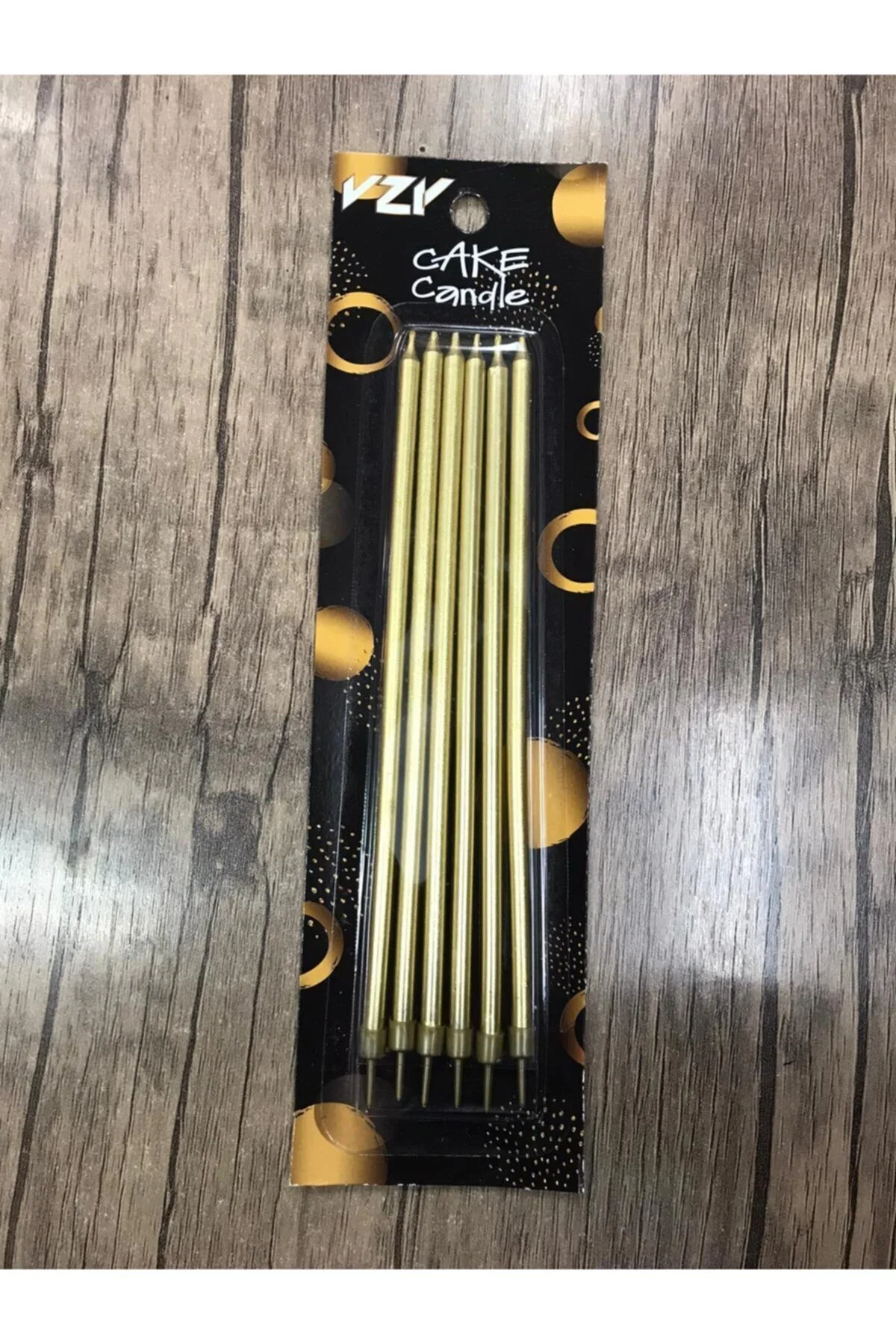 20 cm Altın Mum 6'lı Uzun Mum Gold
