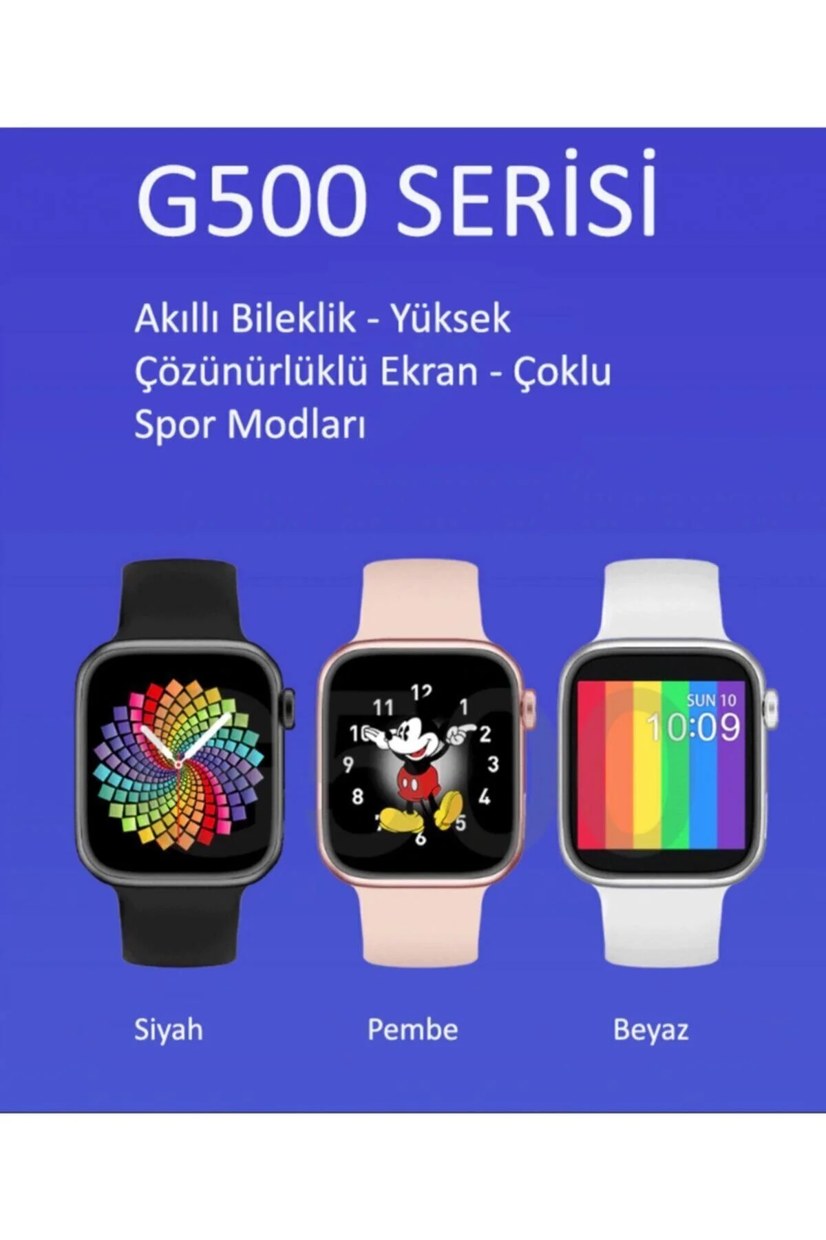 G500 Serisi Akıllı Saat - Ateş Ölçer Özellikli - Uzun Şarj Süresi - Üstün Teknoloji 40-42mm - Beyaz - pazariz Görsel 6