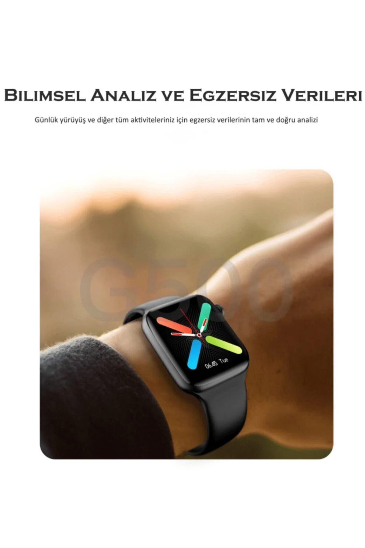 G500 Serisi Akıllı Saat - Ateş Ölçer Özellikli - Uzun Şarj Süresi - Üstün Teknoloji 40-42mm - Beyaz - pazariz Görsel 5