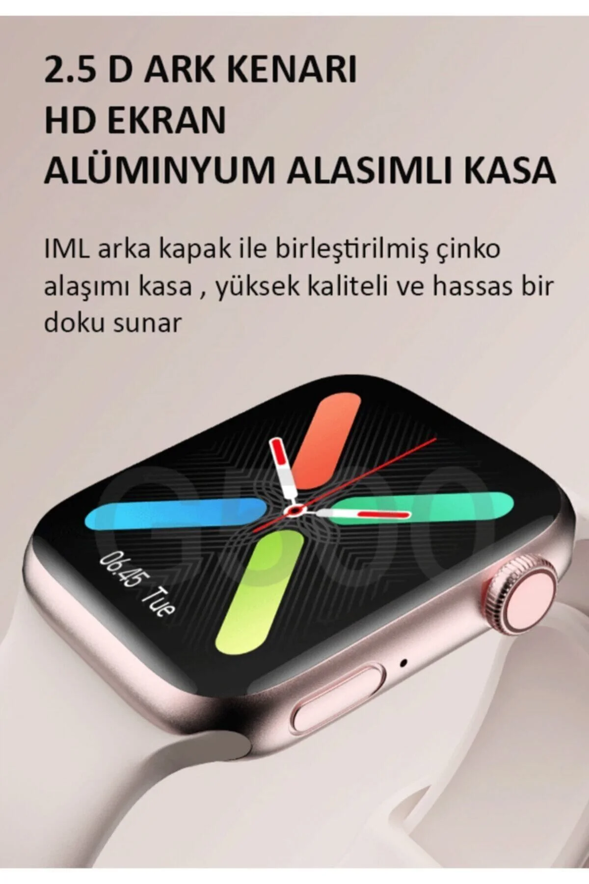 G500 Serisi Akıllı Saat - Ateş Ölçer Özellikli - Uzun Şarj Süresi - Üstün Teknoloji 40-42mm - Beyaz - pazariz Görsel 3