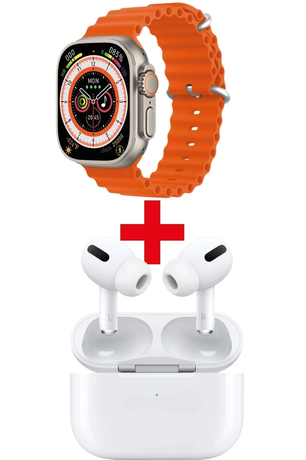 Gs8 Watch 8 Ultra Akıllı Saat Turuncu Watch Inc Beyaz Pro4 Benzeri Bluetooth Kulaklık Hediye