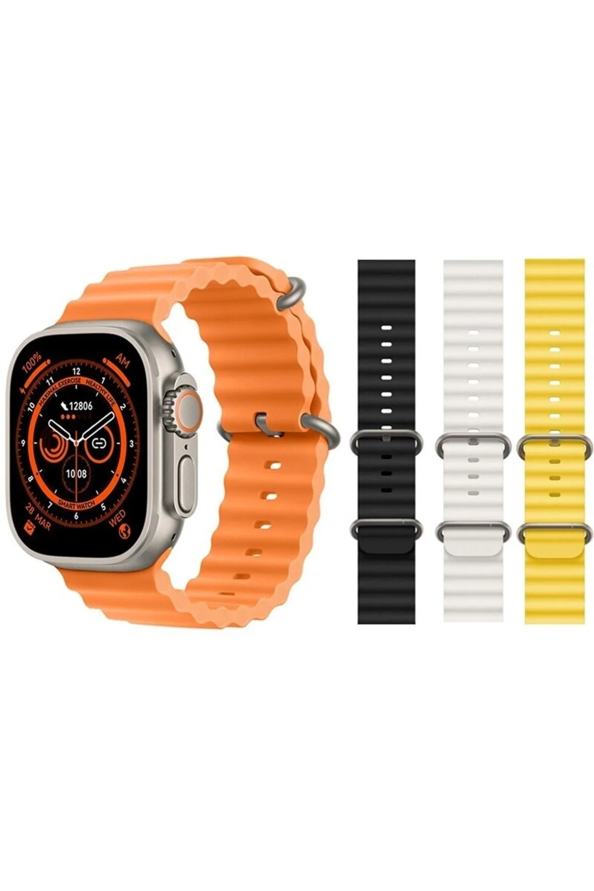 Gs8 Watch 8 Ultra Akıllı Saat Turuncu Türkçe Watch 2.02 Inc 3 Adet Slikon Kordon Hediye
