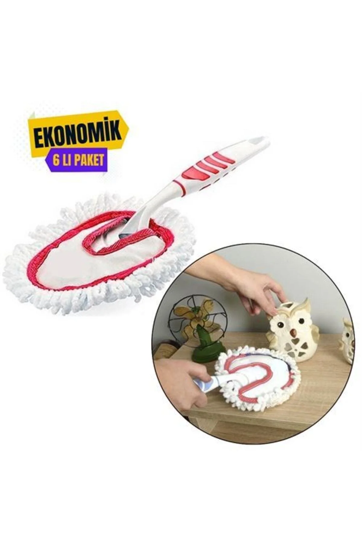 6 Adet Alva Microfiber Ergonomik Toz Alma Püskülü