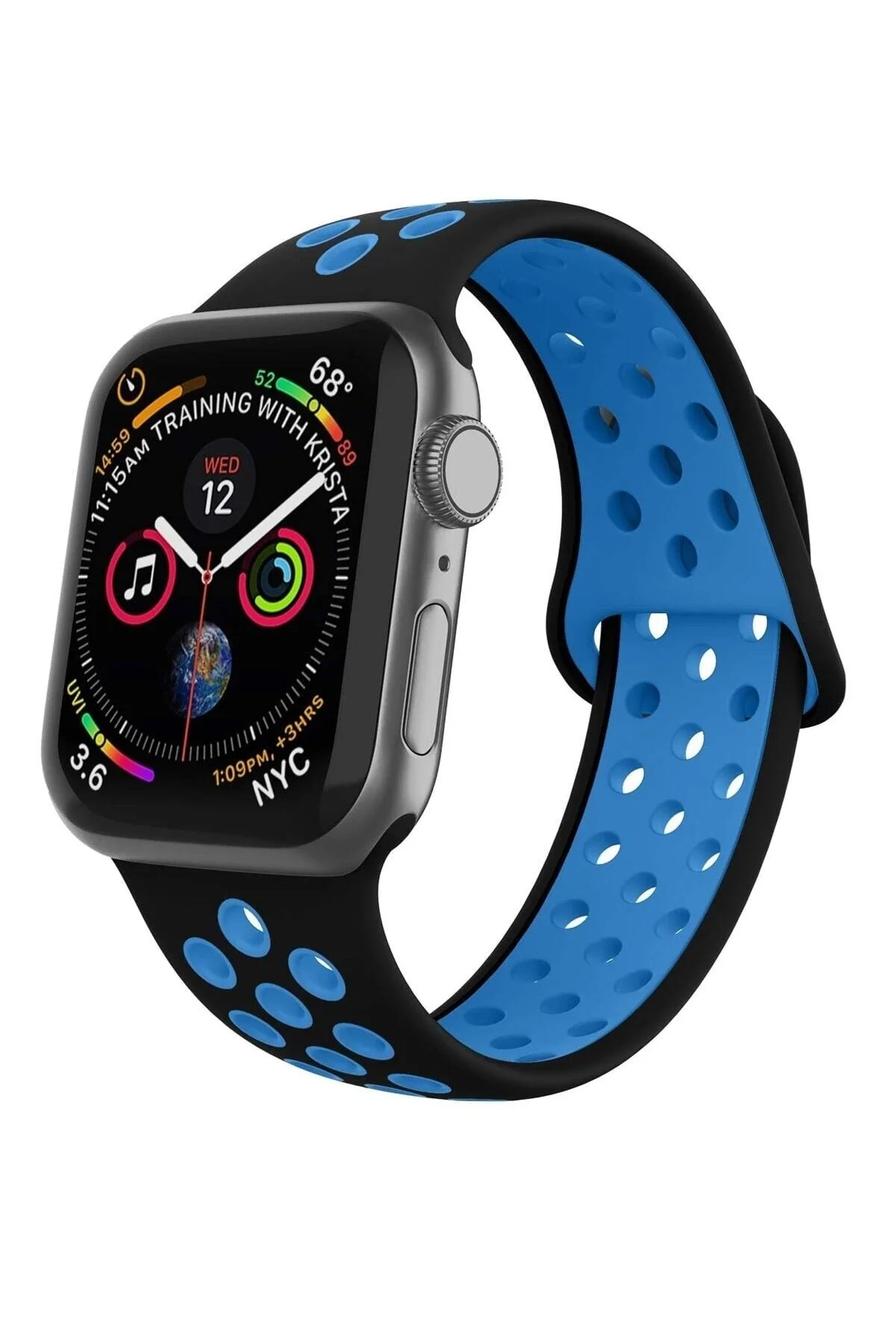 Apple Watch Uyumlusilikon Delikli Kordon Iwatch Uyumlukayış - 38mm/40mm - Mavi