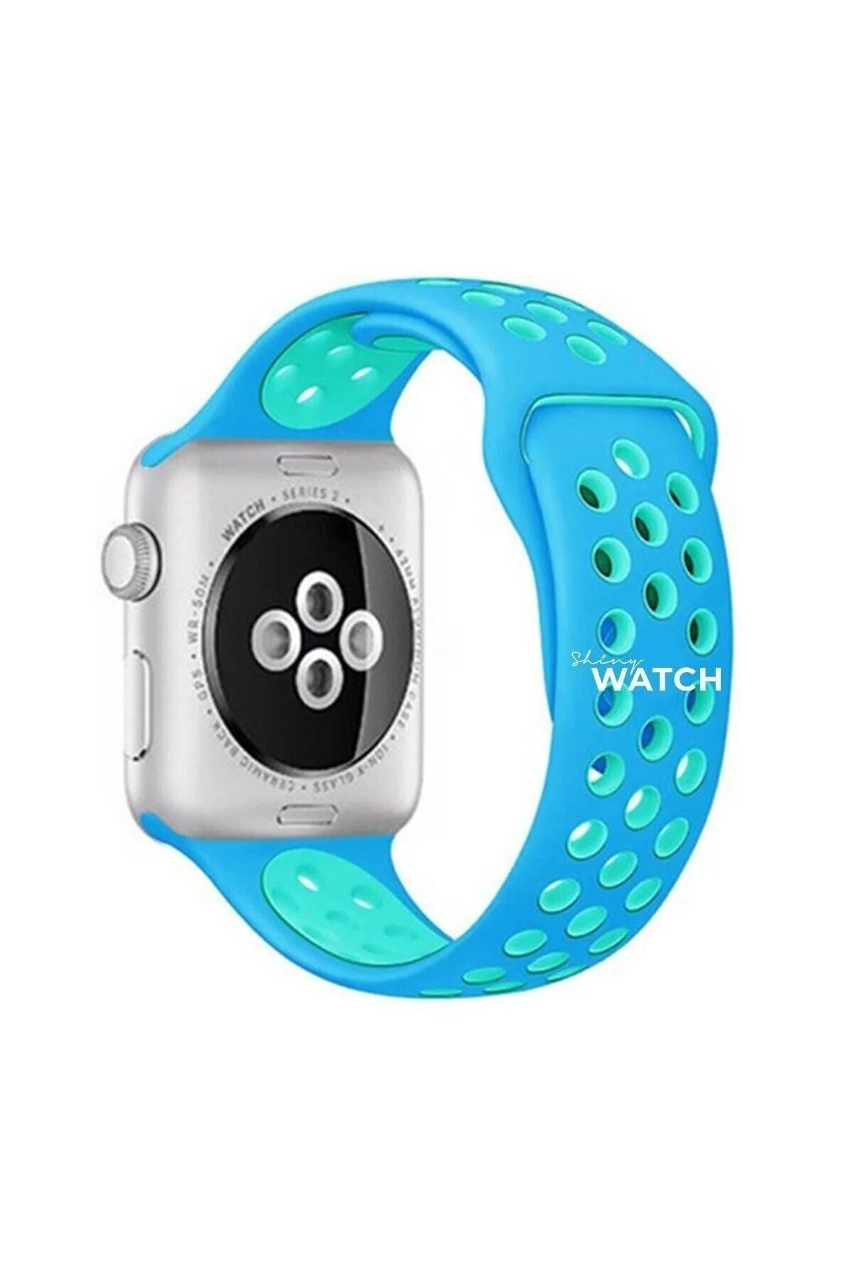 Apple Watch Uyumludelikli Silikon Kordon 42/44mm Blue Blue - pazariz Görsel 2