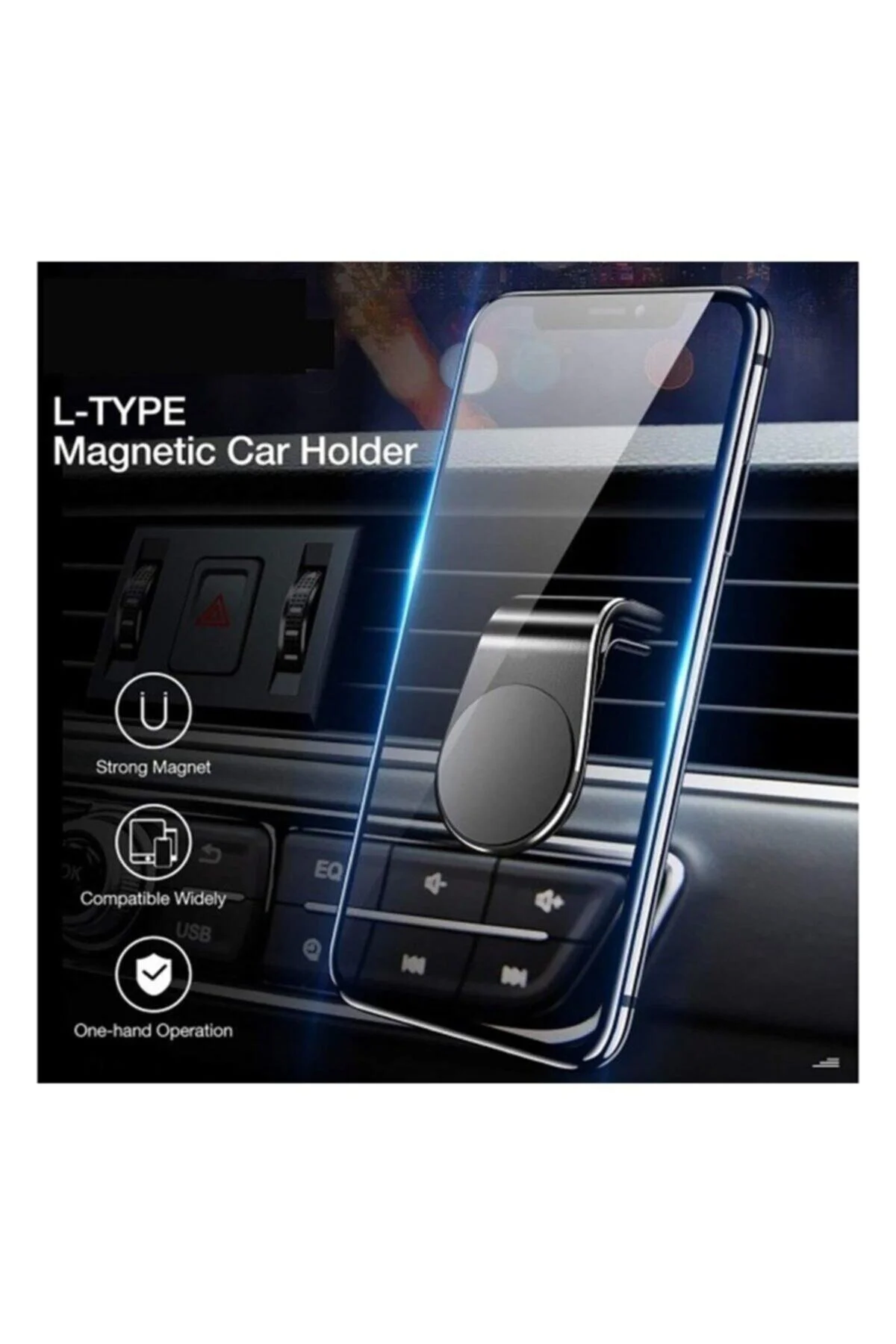 Araba Içi Mıknatıslı Telefon Tutucu Silver Lenovo Vibe P1m Uyumlu - pazariz Görsel 5