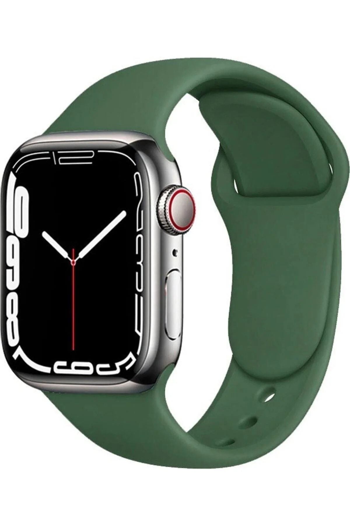Apple Watch Uyumlu8 45 Mm Silikon Kordon Kayış - Haki