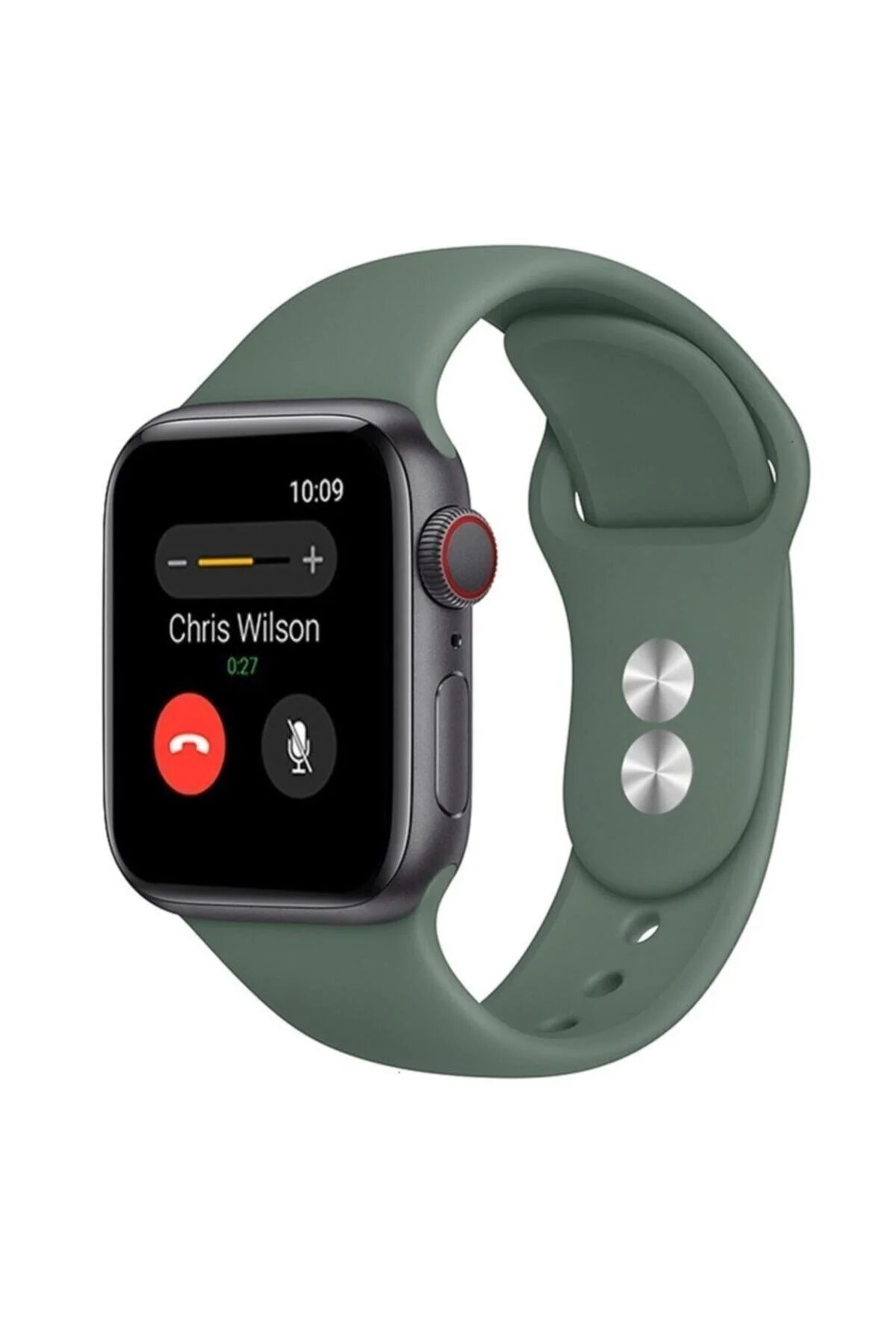 Apple Watch Uyumlusilikon Kordon Kayış 7 - 6 - Se - 5 - 4 - 3 - 2 - 1 38mm 40mm - Çam Yeşili