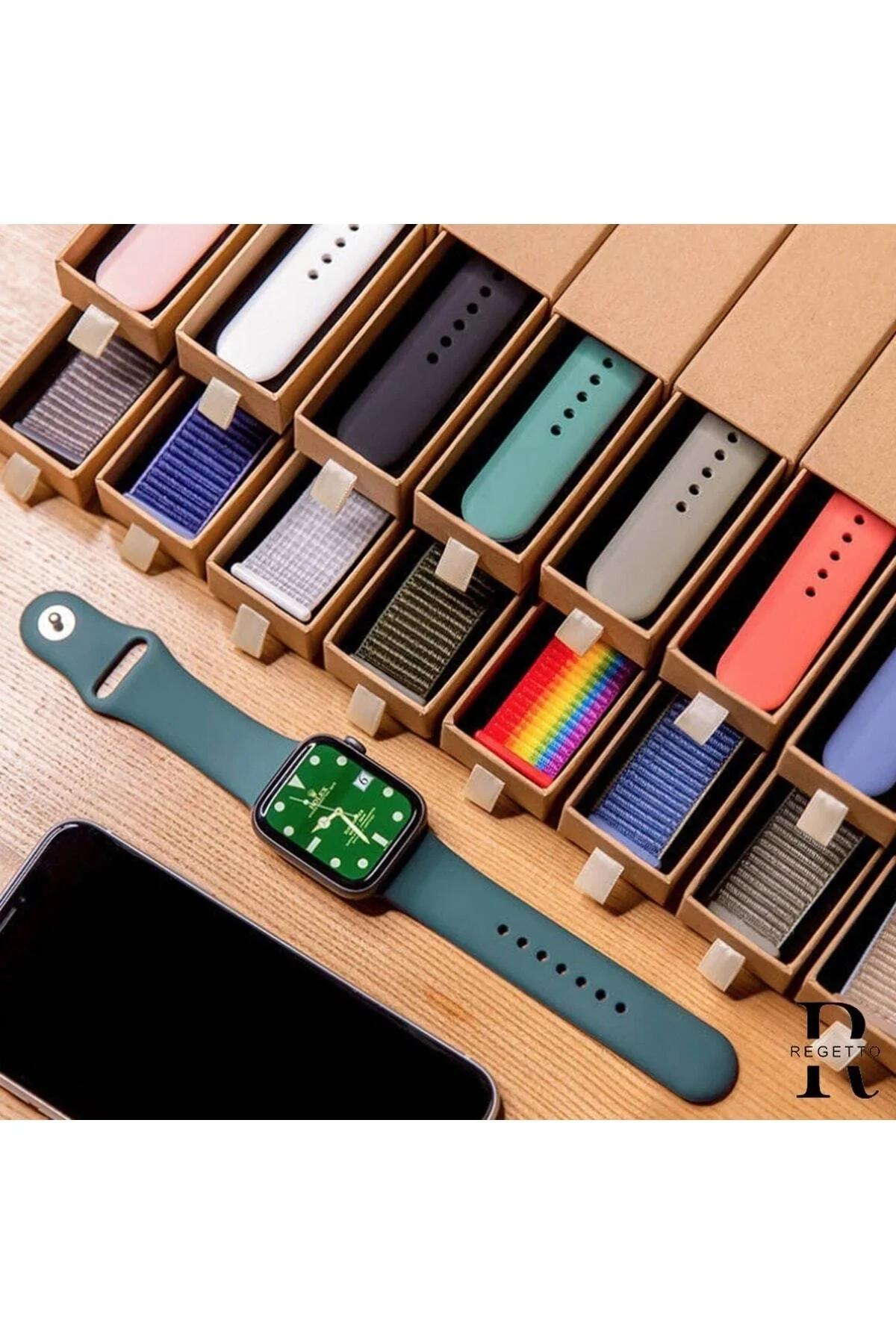 Apple Watch Uyumlu8 41mm Kordon Spor Silikon Koyu Mavi - pazariz Görsel 3