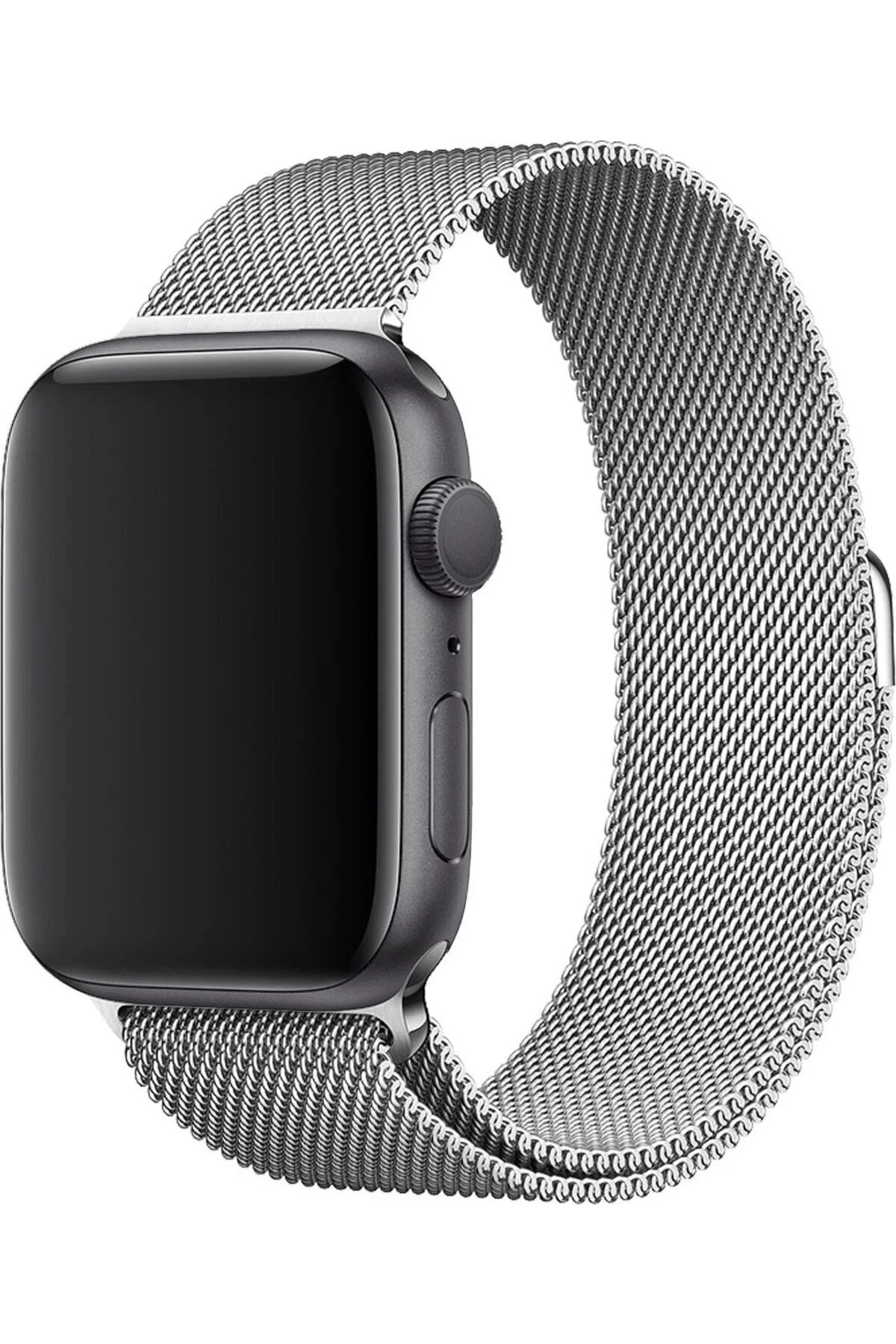 Apple Watch Uyumlu8 45 Mm Çelik Örgü Mıknatıslı Kordon - Gümüş - pazariz Görsel 2