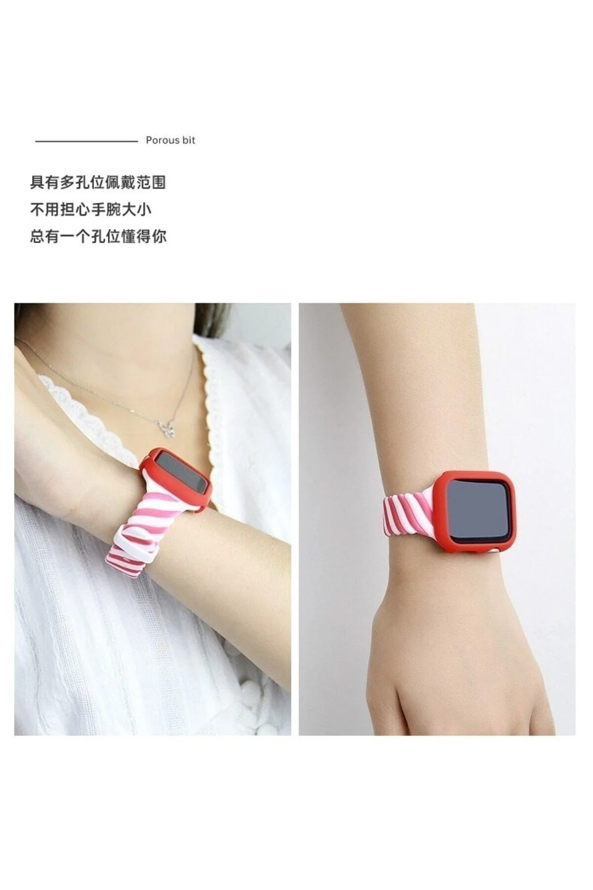 Apple Watch Uyumlu2 3 4 5 6 7 Se 38mm 40mm 41mm Spor Renkli Örgü Silikon Kayış Kordon - pazariz Görsel 4