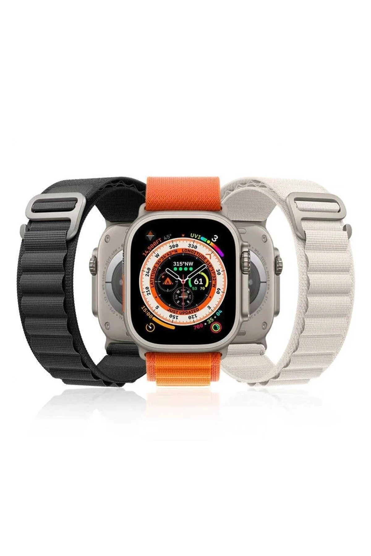 Apple Watch Uyumlugs Dt Pro T500 Ultra 3 4 5 6 7 8 Se 42 44 45 49 Mm Kumaş Kordon Kayış - pazariz Görsel 2