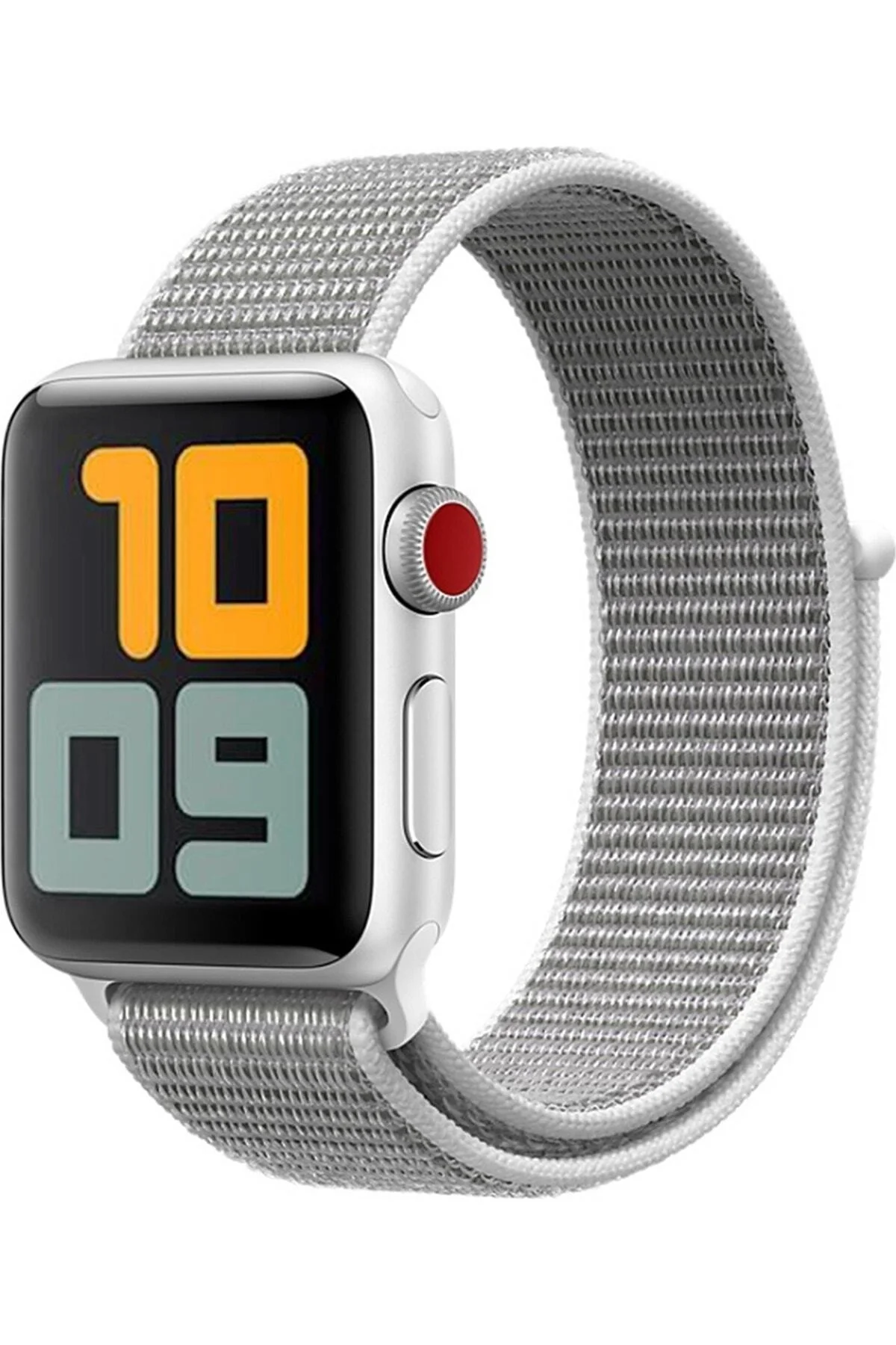 Apple Watch Uyumlu8 41mm Kordon Hasırlı Kumaş Beyaz