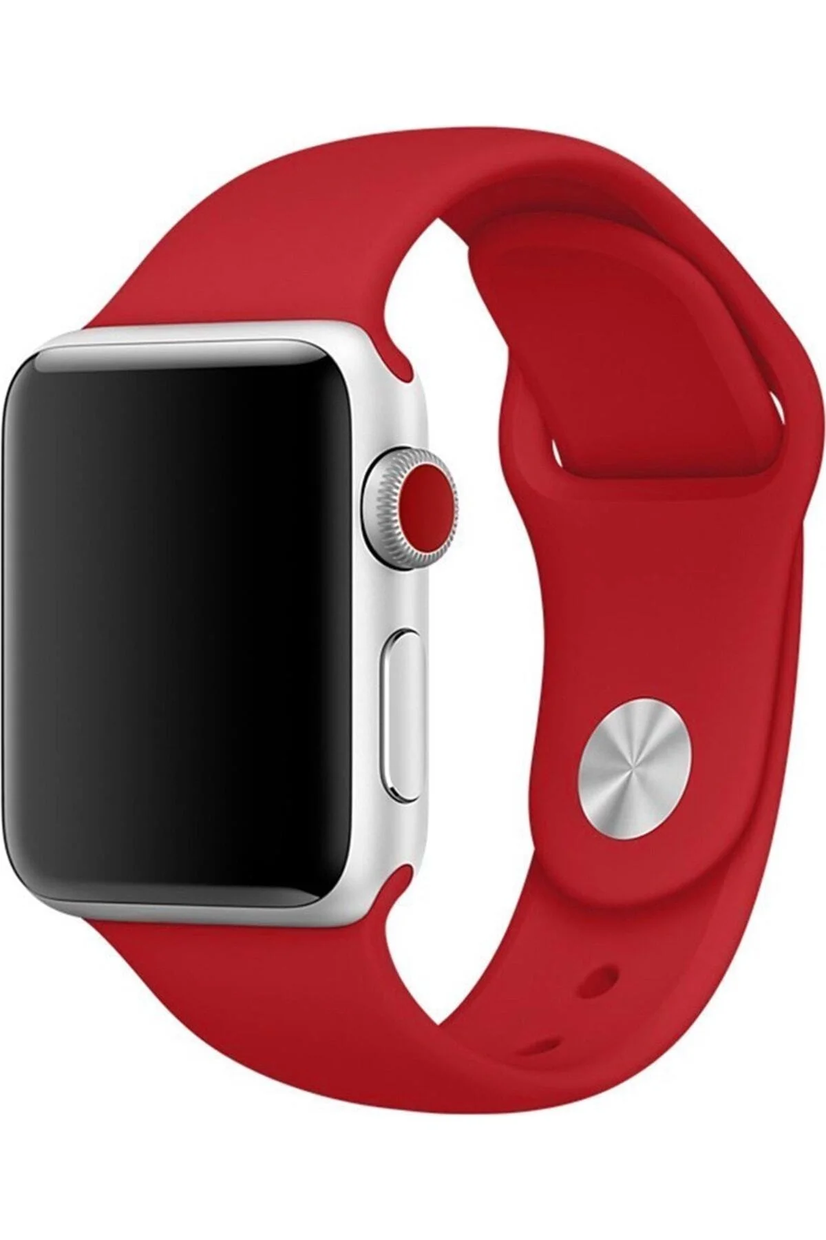 Apple Watch Uyumluseries 8 45mm Kordon, Silikon Spor Kırmızı - pazariz Görsel 2