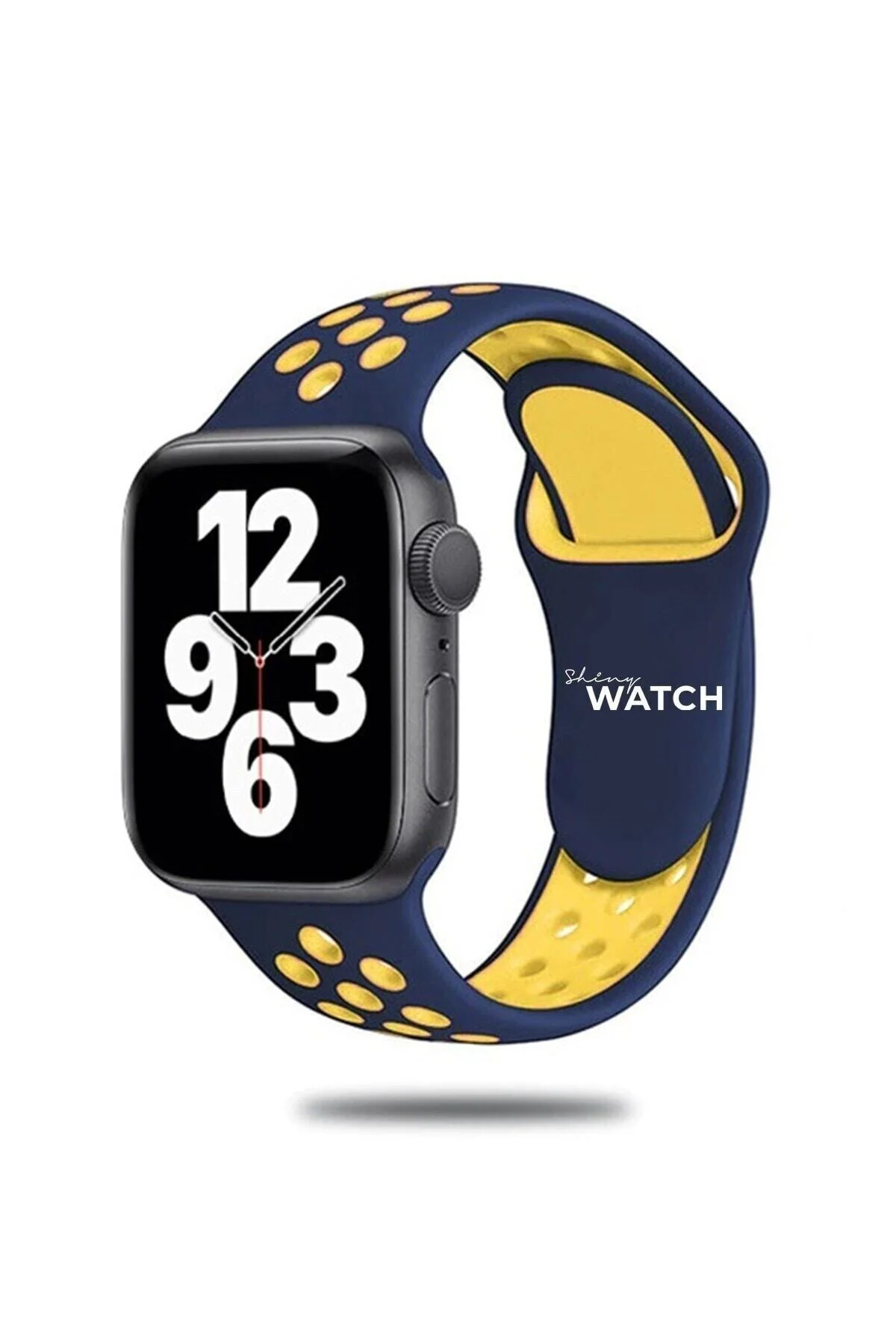 Apple Watch Uyumludelikli Silikon Kordon 42/44 Mm Dark Blue Yellow