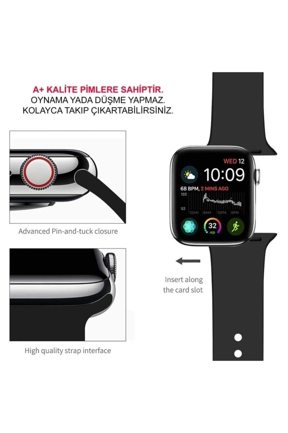 Apple Watch Uyumlukordon 2 3 4 5 38 Mm Ve 40 Mm Silikon Kordon Kayış - pazariz Görsel 3