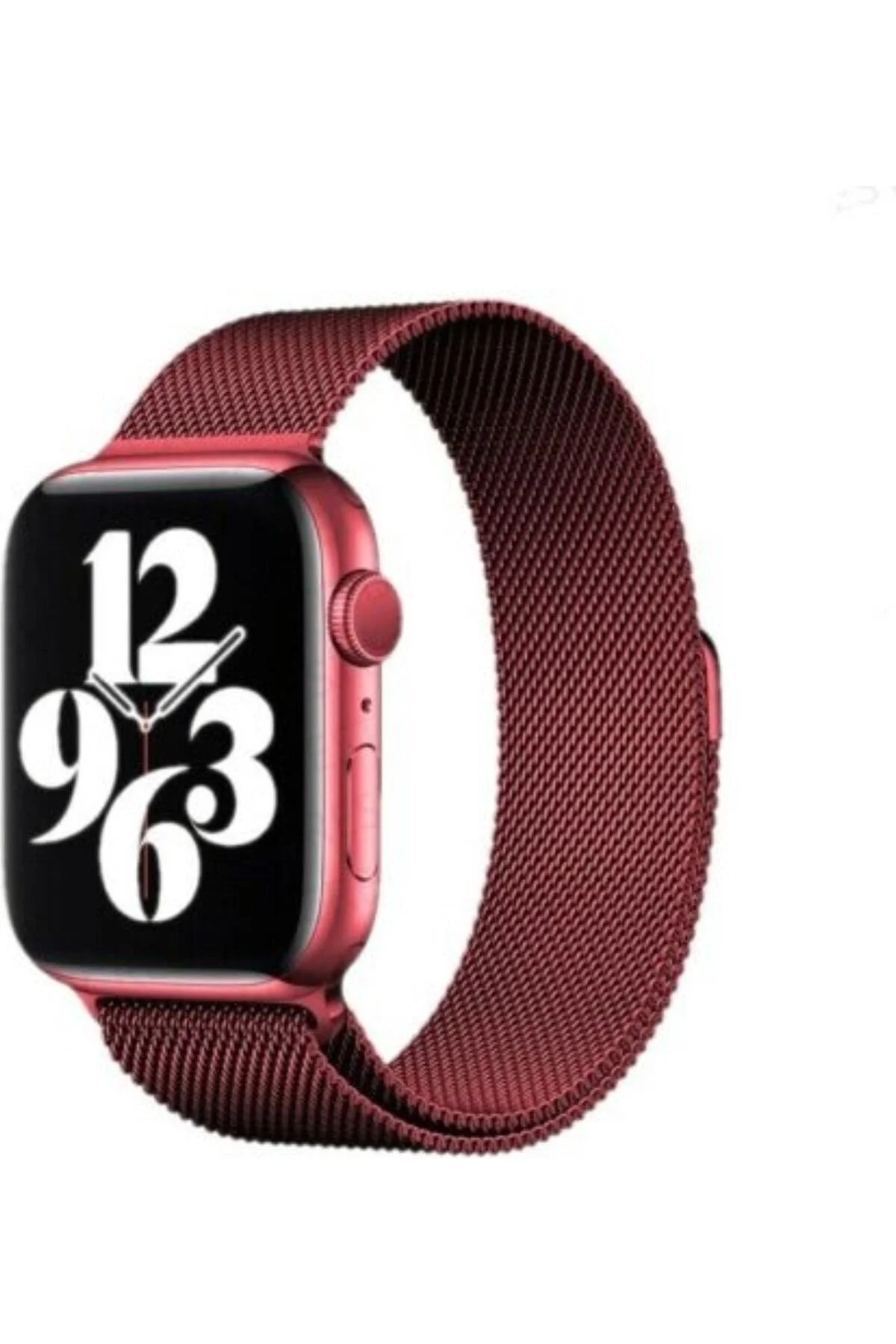 Apple Watch Uyumlu8 7 6 5 4 Se 38 40 41mm Çelik Örme Kordon Kırmızı