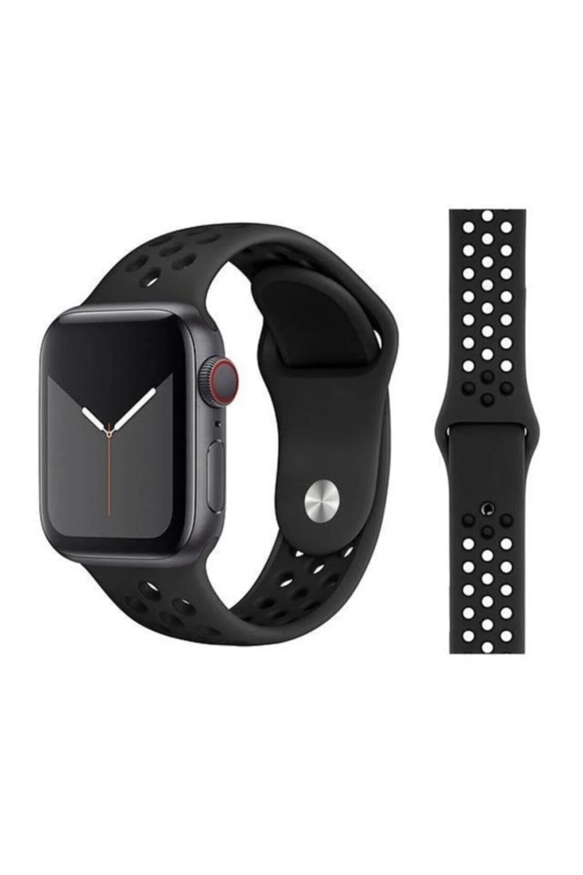 Apple Watch Uyumlu8 7 6 5 4 3 Se Serisi 42mm-44mm-45mm Delikli Silikon Spor Kordon - pazariz Görsel 4