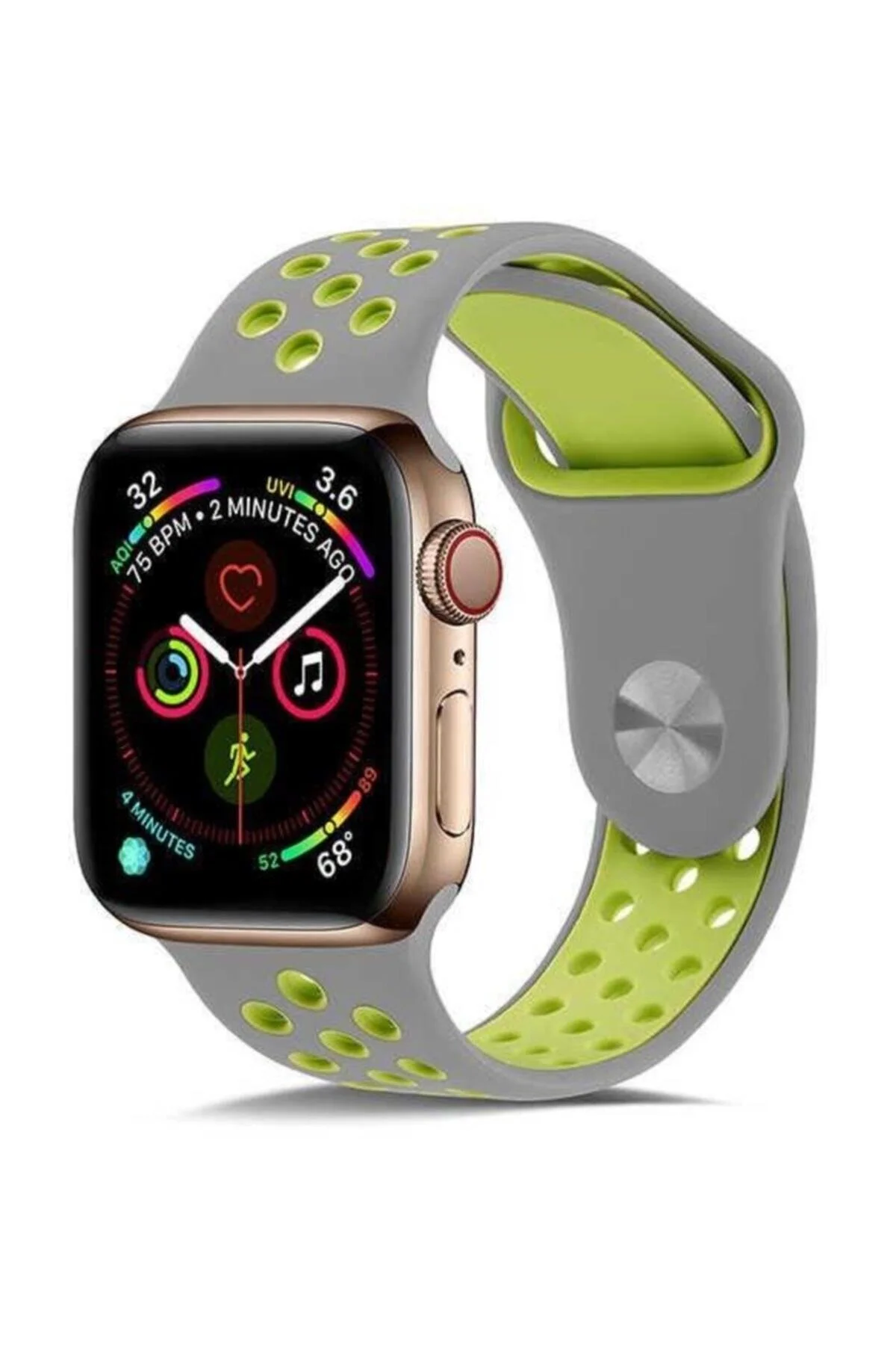Apple Watch Uyumlu2 3 4 5 Akıllı Saat 38 Mm Delikli Slikon Kayış Kordon Krd-02