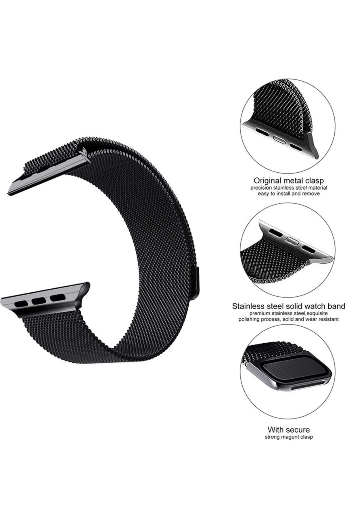 Apple Watch Uyumluseries 8 41mm Kordon, Metal Kırmızı - pazariz Görsel 3