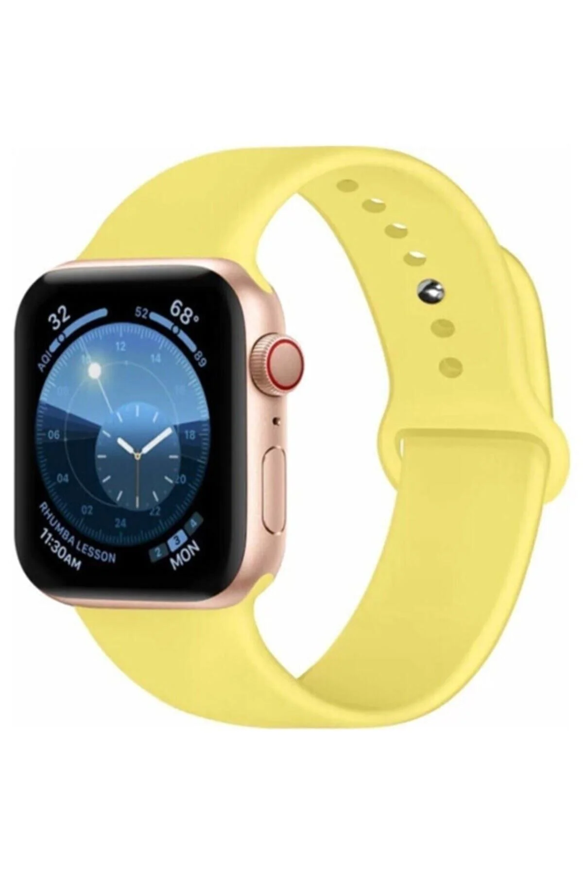 Apple Watch Uyumlu38 - 40 Mm Spor Kordon Silikon Kayış Açık Sarı