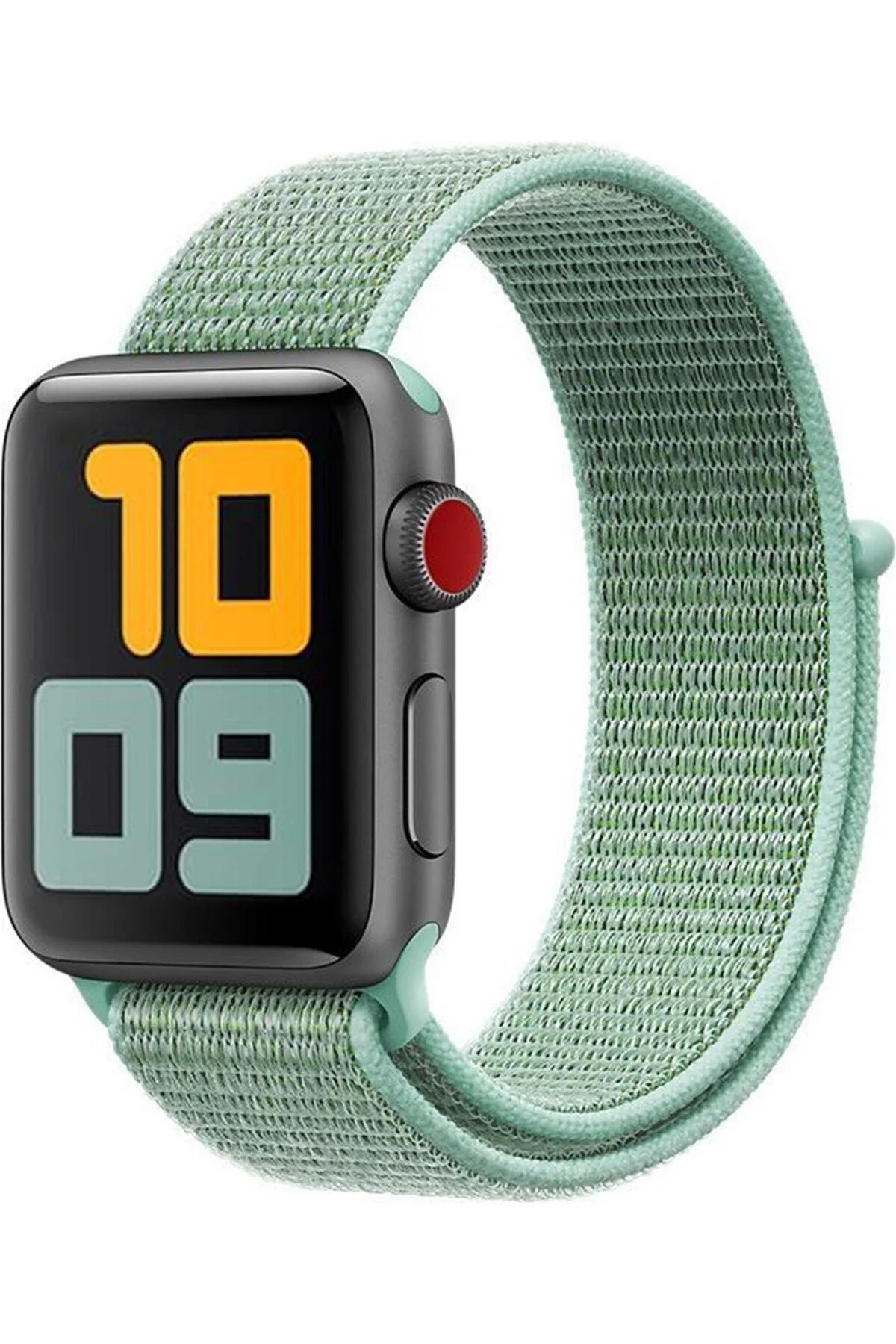 Apple Watch Uyumlu8 45mm Kordon Hasırlı Kumaş Marine Green