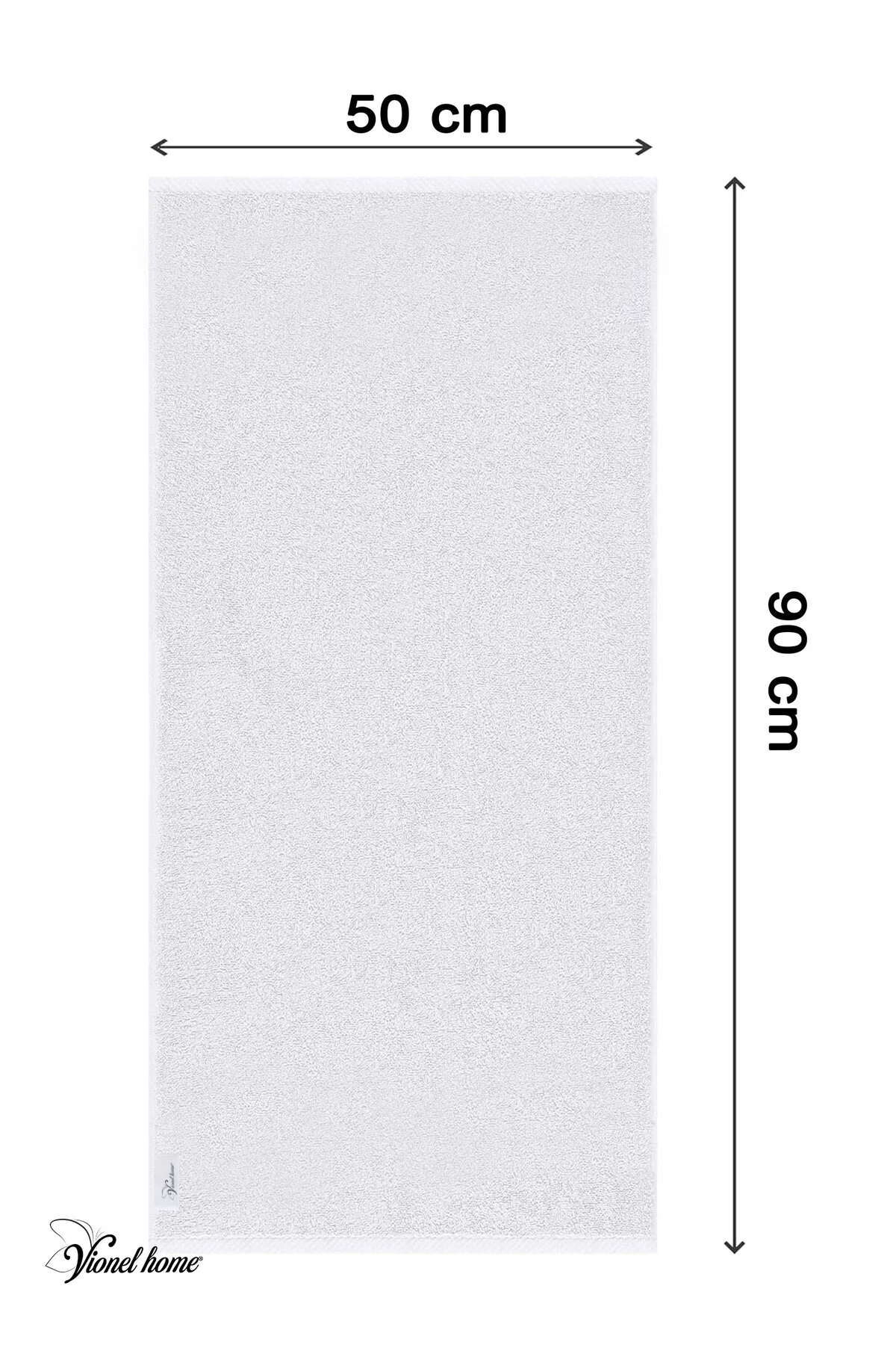 1 Adet | Pamuklu, Beyaz El Havlusu | El, Yüz, Baş Havlusu | Spa ve Otel Havlusu, (50x90 cm) - Vionel Home Görsel 5