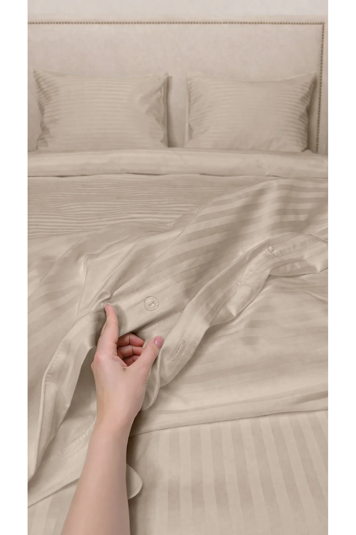 Çift Kişilik %100 Pamuk Saten Nevresim Seti | Premium Seri | 8 Renk Seçeneği (200x220) - Vionel Home Görsel 4