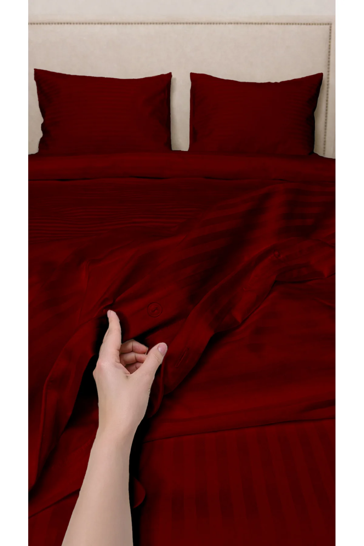 Çift Kişilik %100 Pamuk Saten Nevresim Seti | Premium Seri | 8 Renk Seçeneği (200x220) - Vionel Home Görsel 4