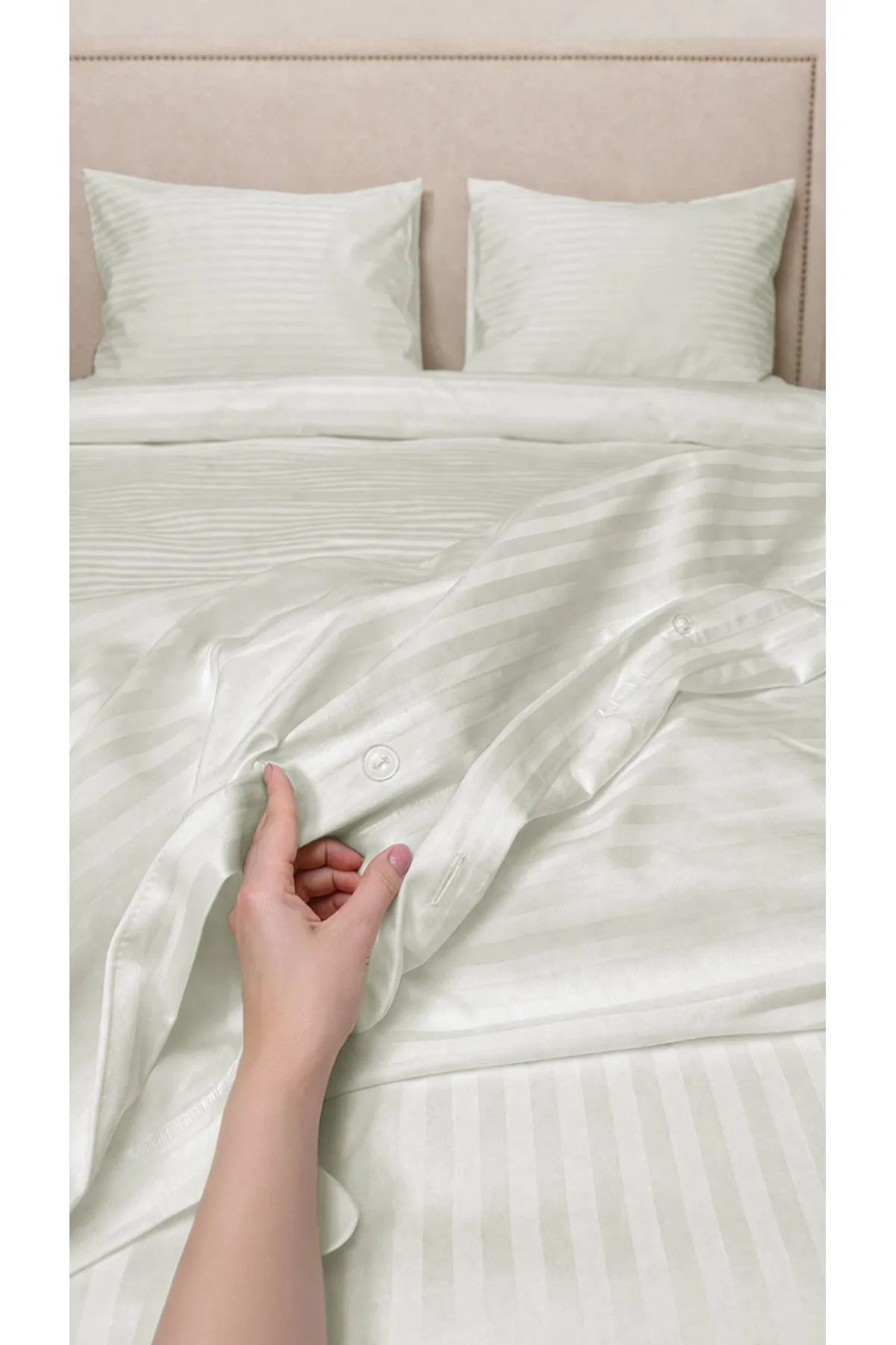 Çift Kişilik %100 Pamuk Saten Nevresim Seti | Premium Seri | 8 Renk Seçeneği (200x220) - Vionel Home Görsel 4
