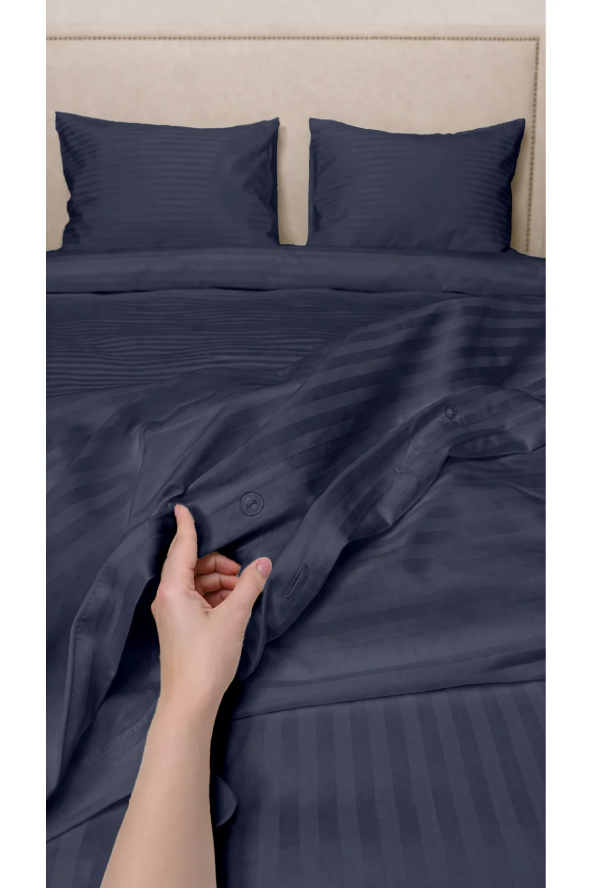 Çift Kişilik %100 Pamuk Saten Nevresim Seti | Premium Seri | 8 Renk Seçeneği (200x220) - Vionel Home Görsel 4