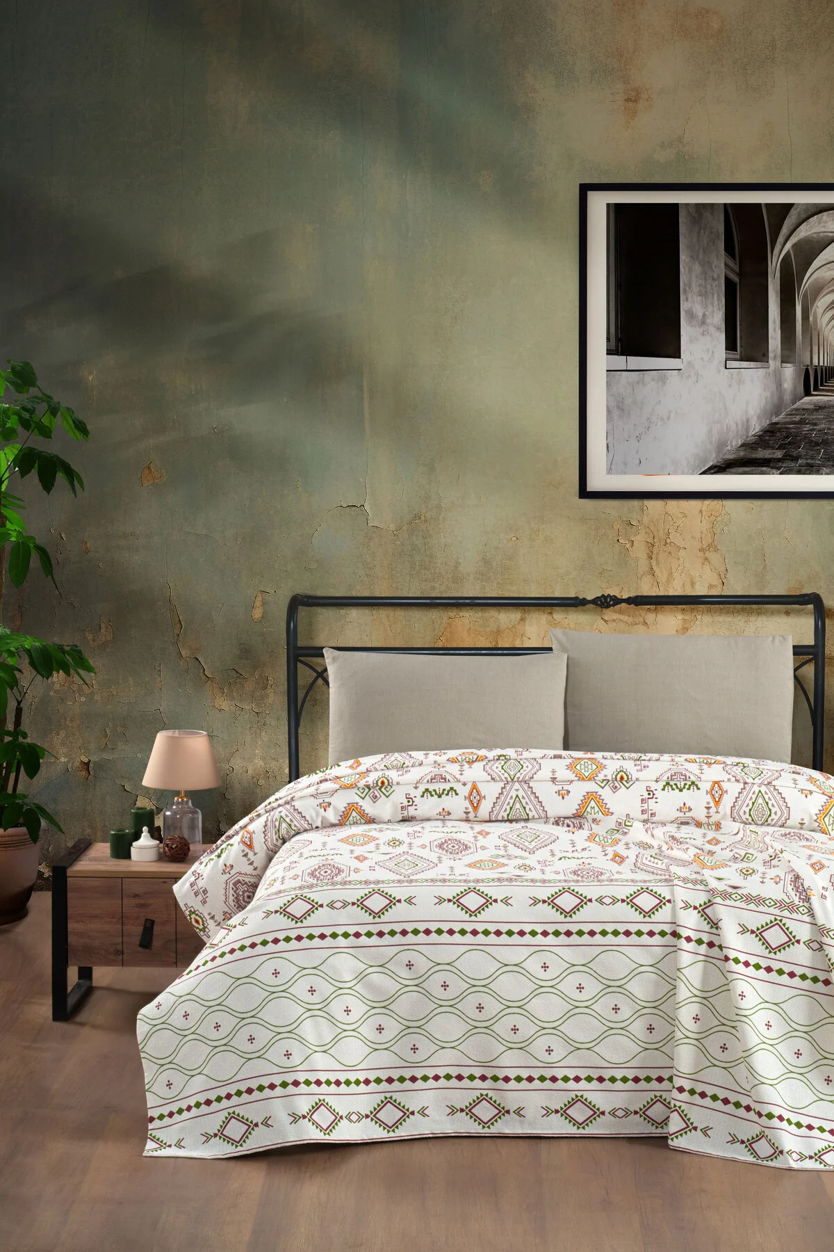 Anatolia %100 Pamuk Çift Kişilik Pike 200x230 cm, Yazlık, Yumuşak Yatak Örtüsü, Çok amaçlı Pike - Vionel Home Görsel 2
