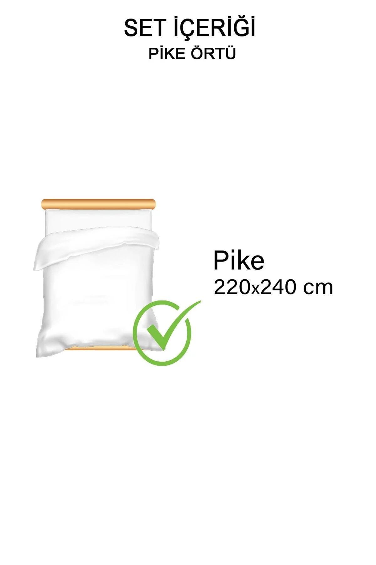 %100 Pamuklu Çift Kişilik Yatak Örtüsü Pike, Waffle Desen, Ponponlu Krem Pike - Vionel Home Görsel 6