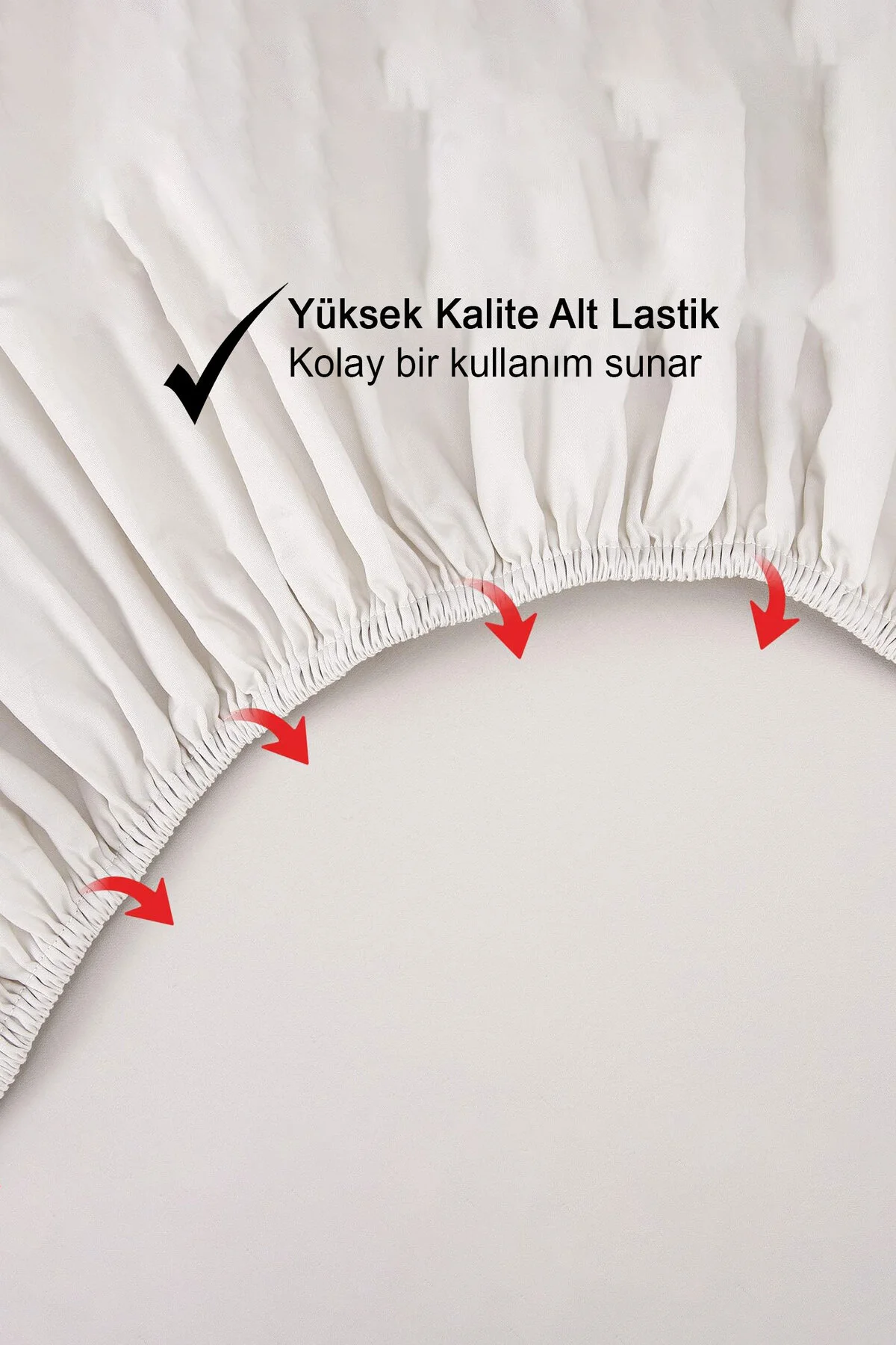 Bej Pamuklu Ranforce Tek Çift Kişilik Lastikli Çarşaf 2 Yastık Kılıfı - Vionel Home Görsel 3