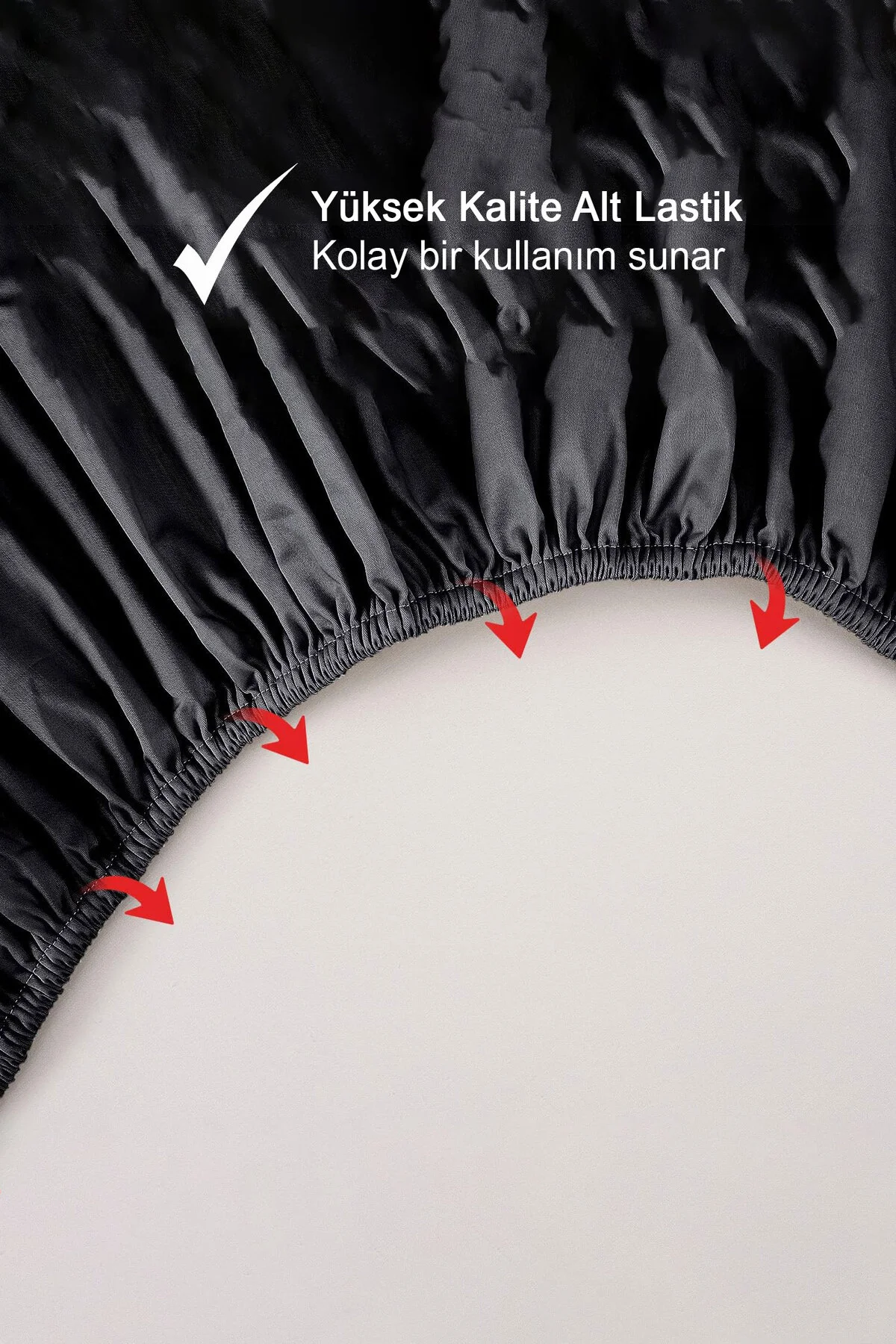 Pamuklu Ranforce Tek Ve Çift Kişilik Siyah Lastikli Çarşaf - Vionel Home Görsel 3