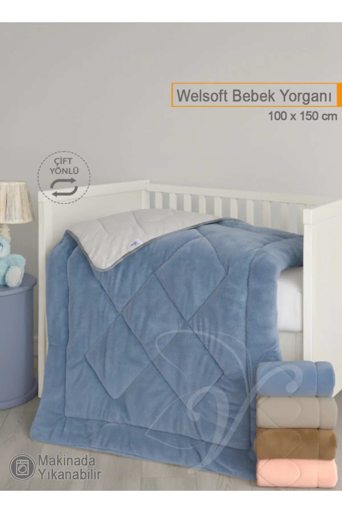 Lüks Welsoft Bebek Yorganı | 100x150 cm | Çift Taraflı Kullanım | Kuzu Tüyü Yumuşaklığı