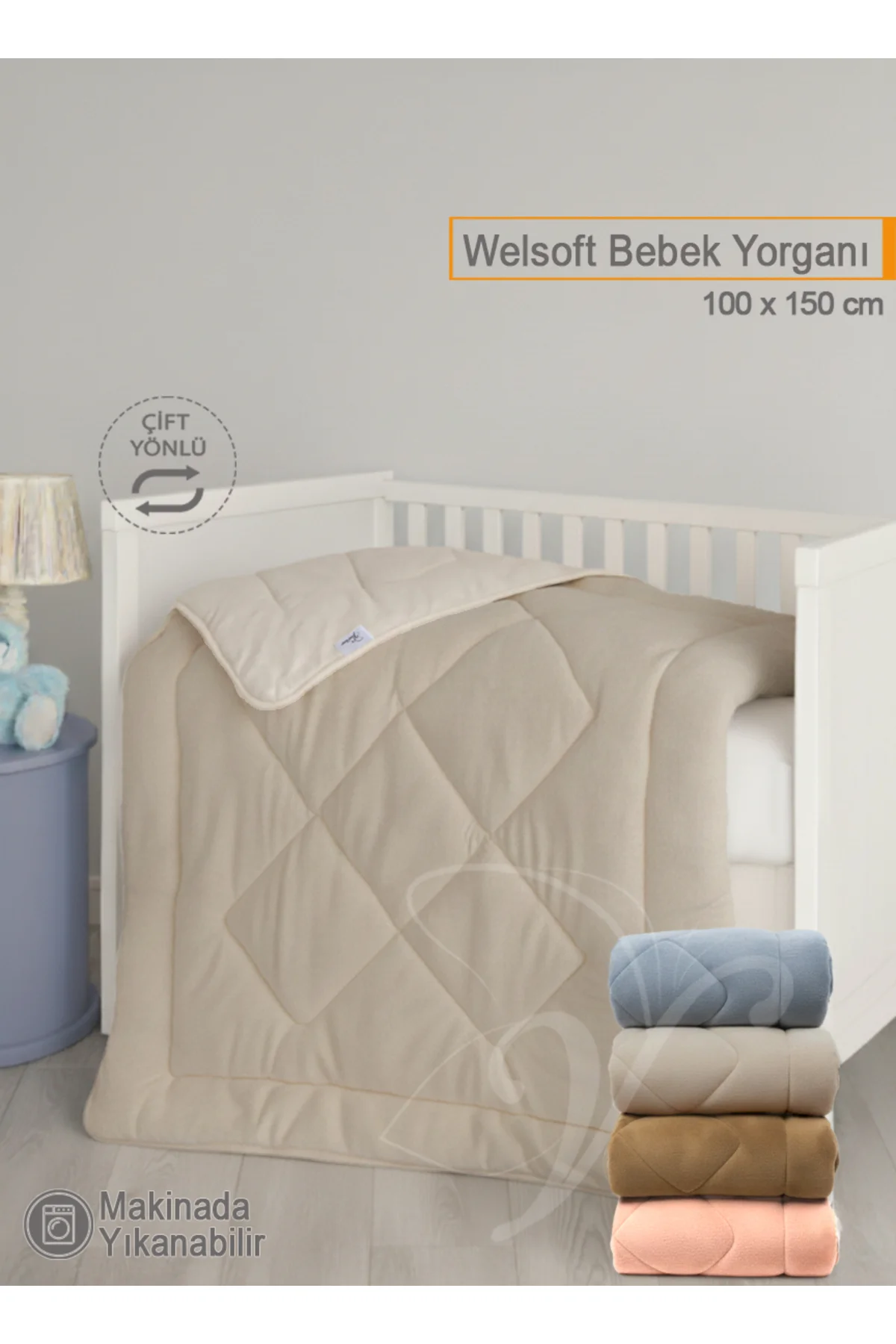 Lüks Welsoft Bebek Yorganı | 100x150 cm | Çift Taraflı Kullanım | Kuzu Tüyü Yumuşaklığı