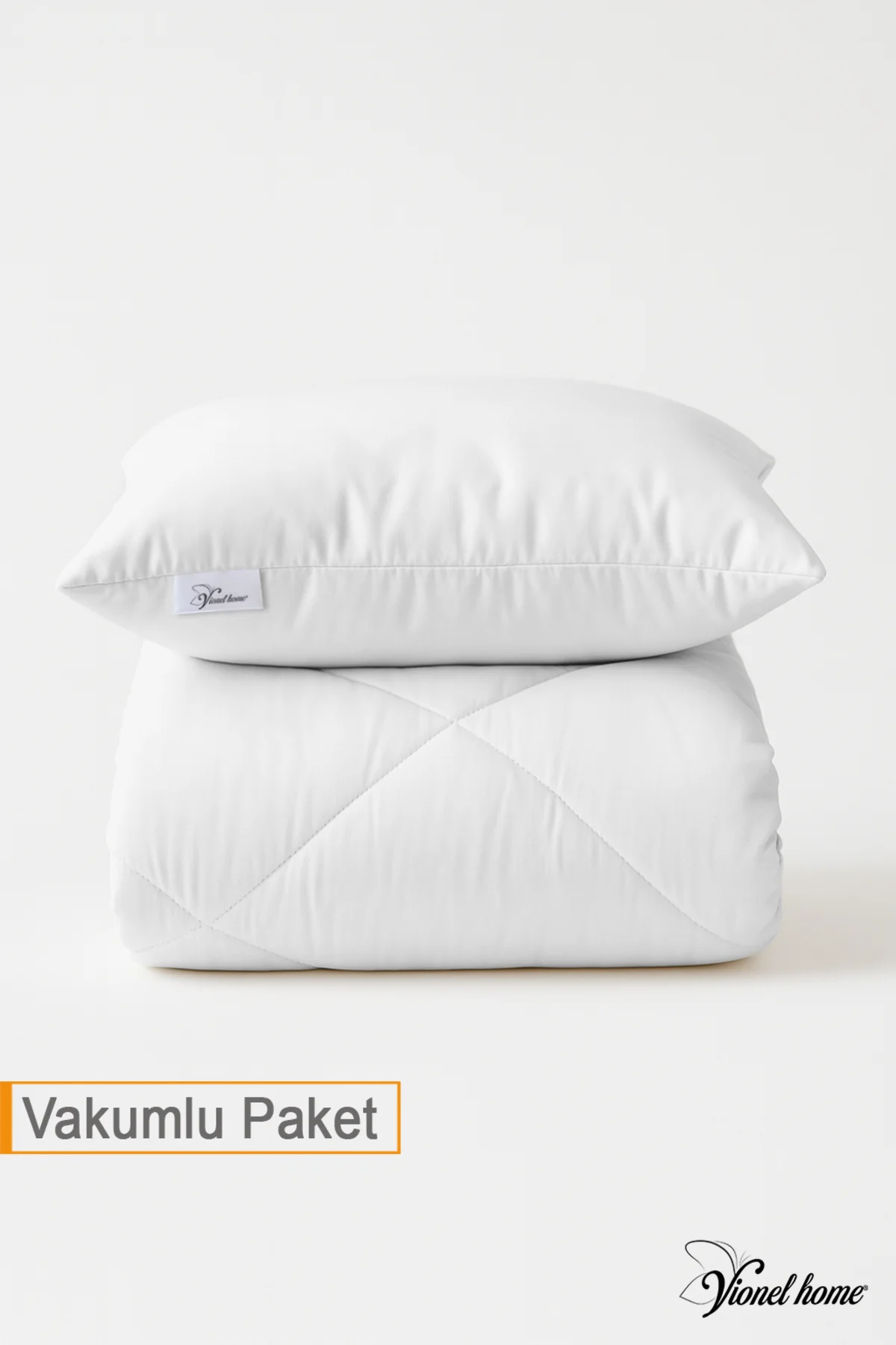 Ecotermo Beyaz Bebek Yorganı 95x145 Cm + 1 Adet 35x45 Bebek Yastığı | Yumuşak &amp; Nefes Alabilen - Vionel Home Görsel 3
