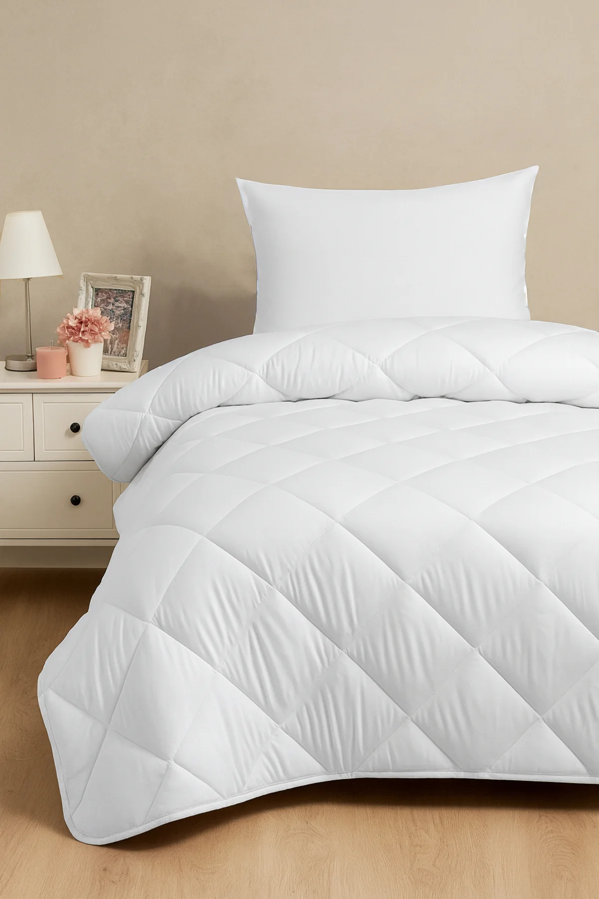 Ecotermo Tek Kişilik Microfiber Antialerjik Silikon Yorgan | Çeyizlik | Otel Yorganı | 155x215 Cm - Vionel Home Görsel 2