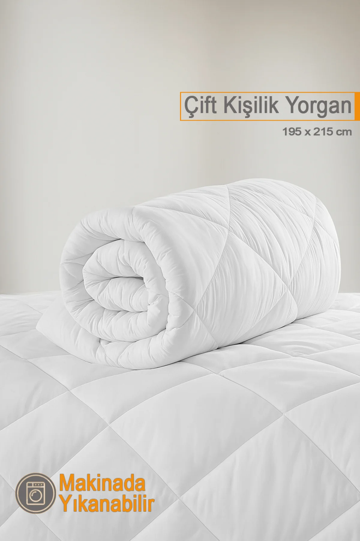 Ecotermo Çift Kişilik Mikrofiber Antialerjik Silikon Yorgan | Çeyizlik | Otel Yorganı |195x215 Cm
