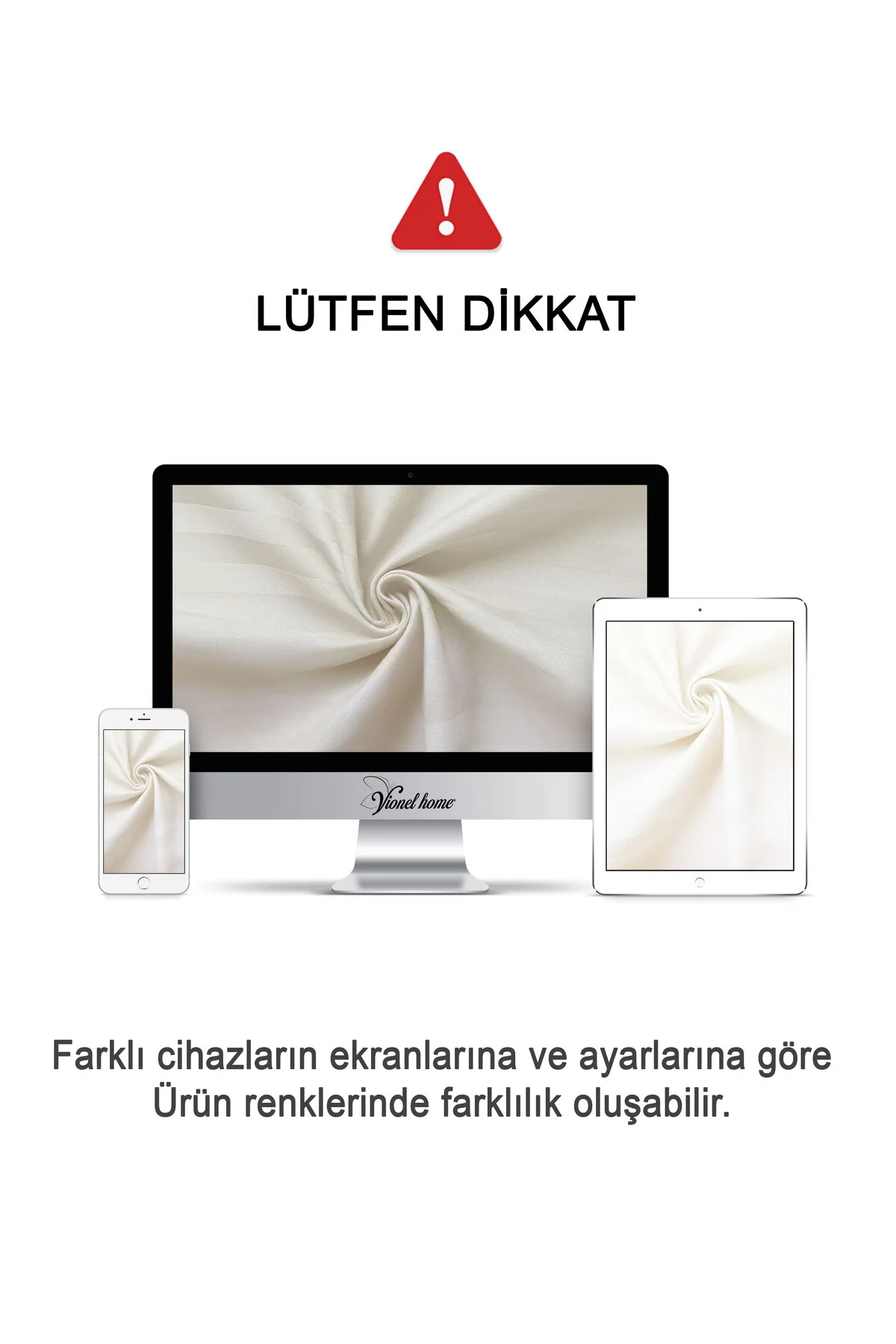 %100 Pamuk 2’li Çizgili Saten Yastık Kılıfı 50 x 70 cm - Ekru - Vionel Home Görsel 5