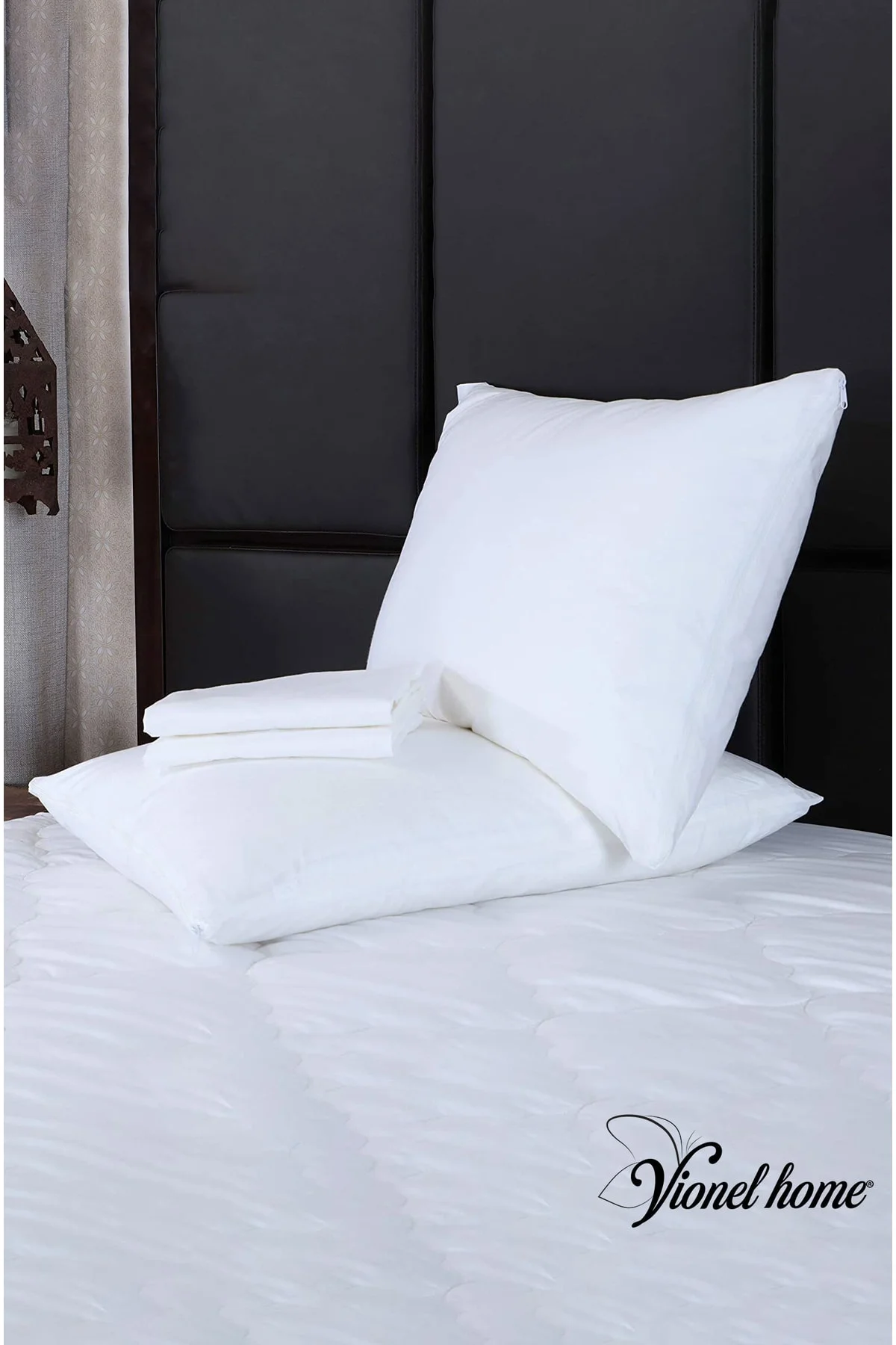 Pamuklu 50x70 Beyaz Iç Astar, Fermuarlı Yastık Kılıfı, 10'lu Yastık Şiltesi - Vionel Home Görsel 5